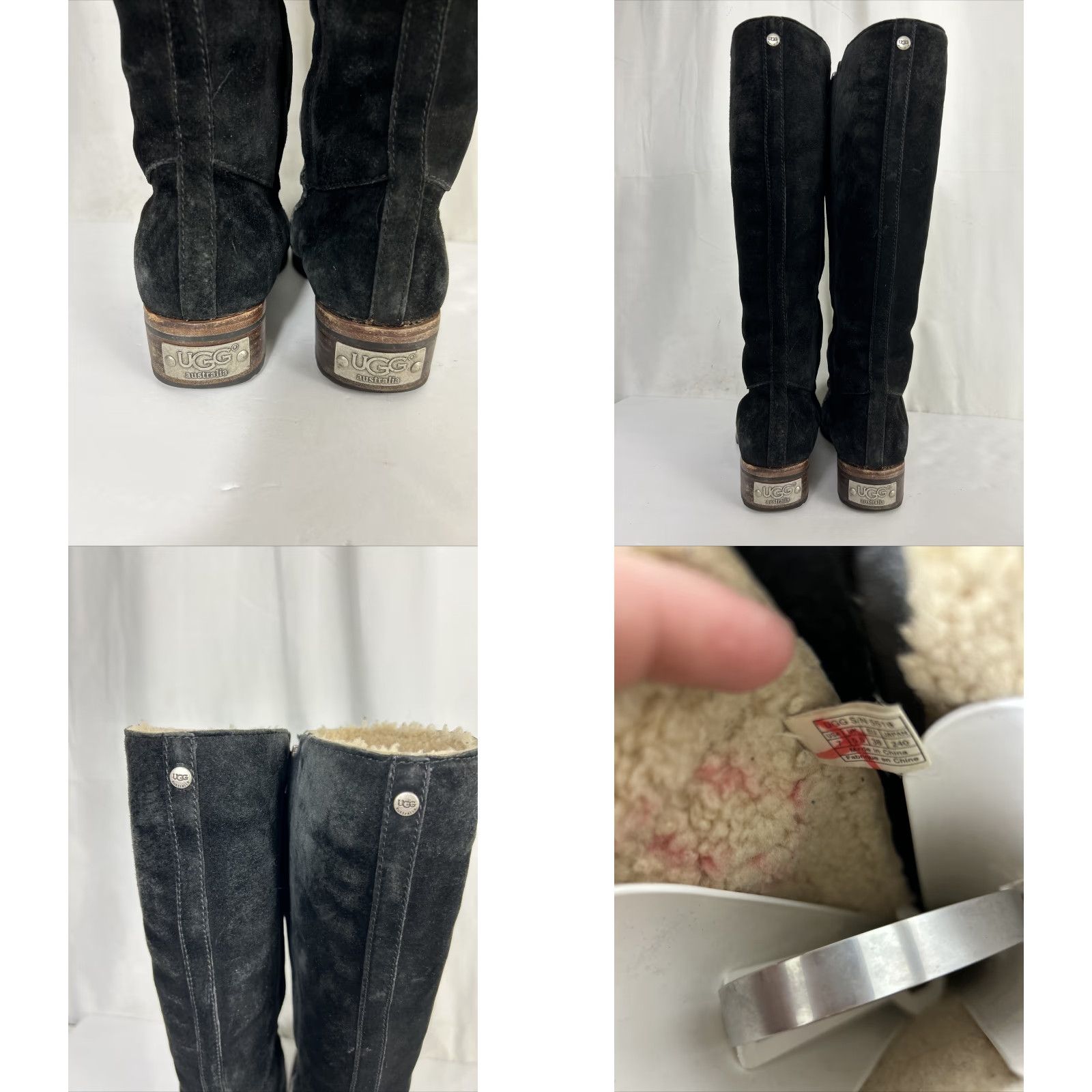Ugg VINTAGE UGG BROOME BLACK SUEDE TALL BOOTS WOMEN USA 7 F8009G Size US 7 / IT 37 - 9 Thumbnail