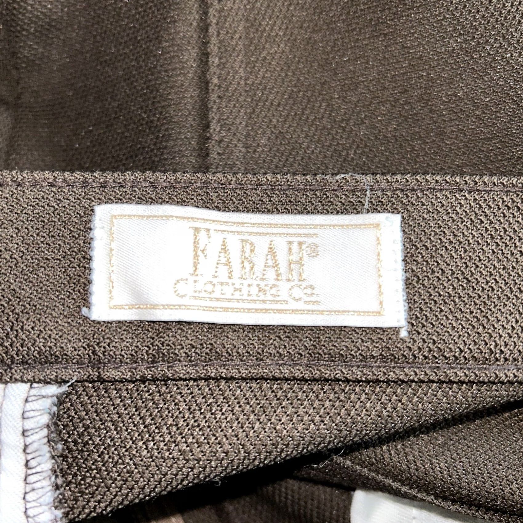 Farah VINTAGE Farah Clothing Co Pants Men's Brown 33x27 Flare Polyester 70s 80s Cowboy Western Size US 33 - 4 Thumbnail