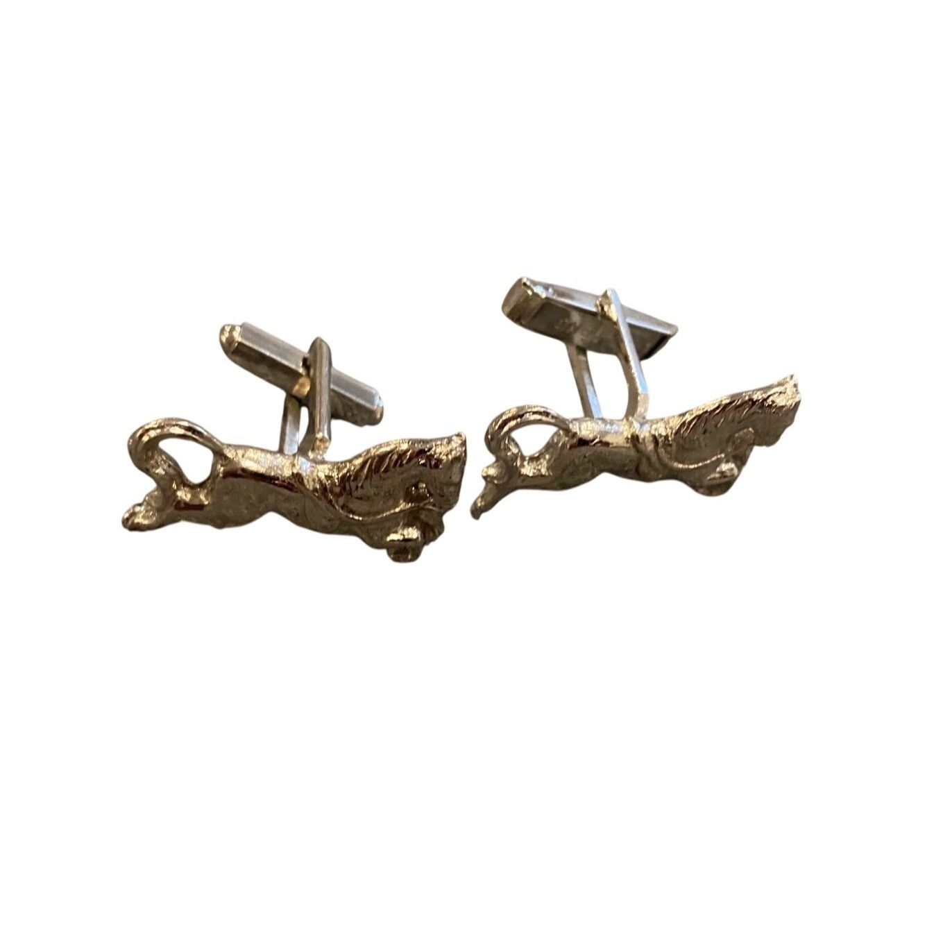 Other Vintage Silver tone Horse Motif Cufflinks & Alligator Tie Cl Size ONE SIZE - 1 Thumbnail