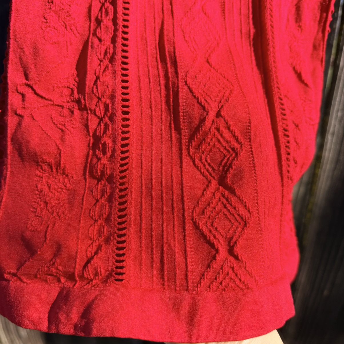Other F&F Red Jacquard Ribbed Bodycon Tank Cutout Sides One Size Size ONE SIZE - 13 Thumbnail