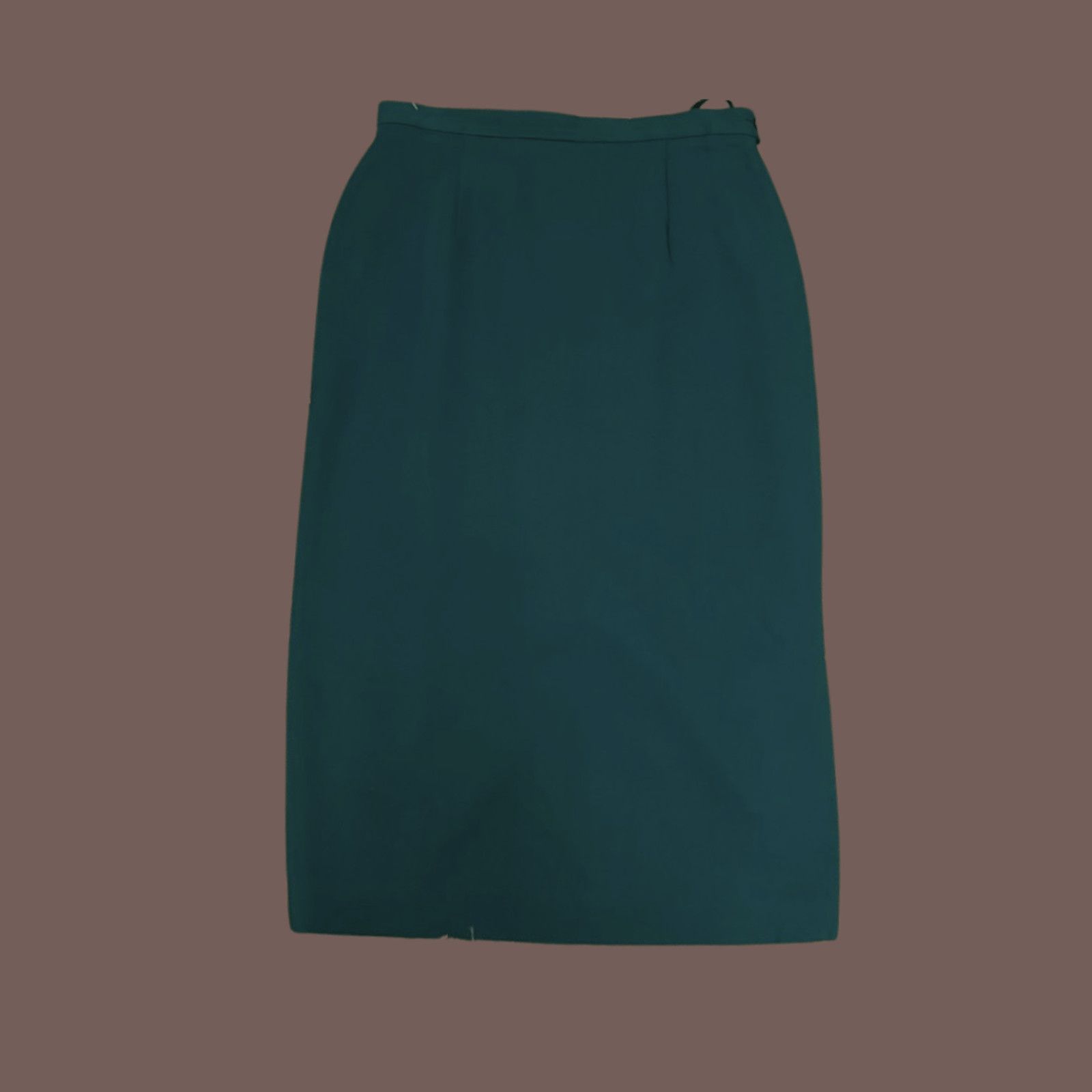 Vintage VTG Green Pencil Skirt | Rena Rowan 1990s Tailored Vintage Size 34" / US 12 / IT 48 - 1 Thumbnail