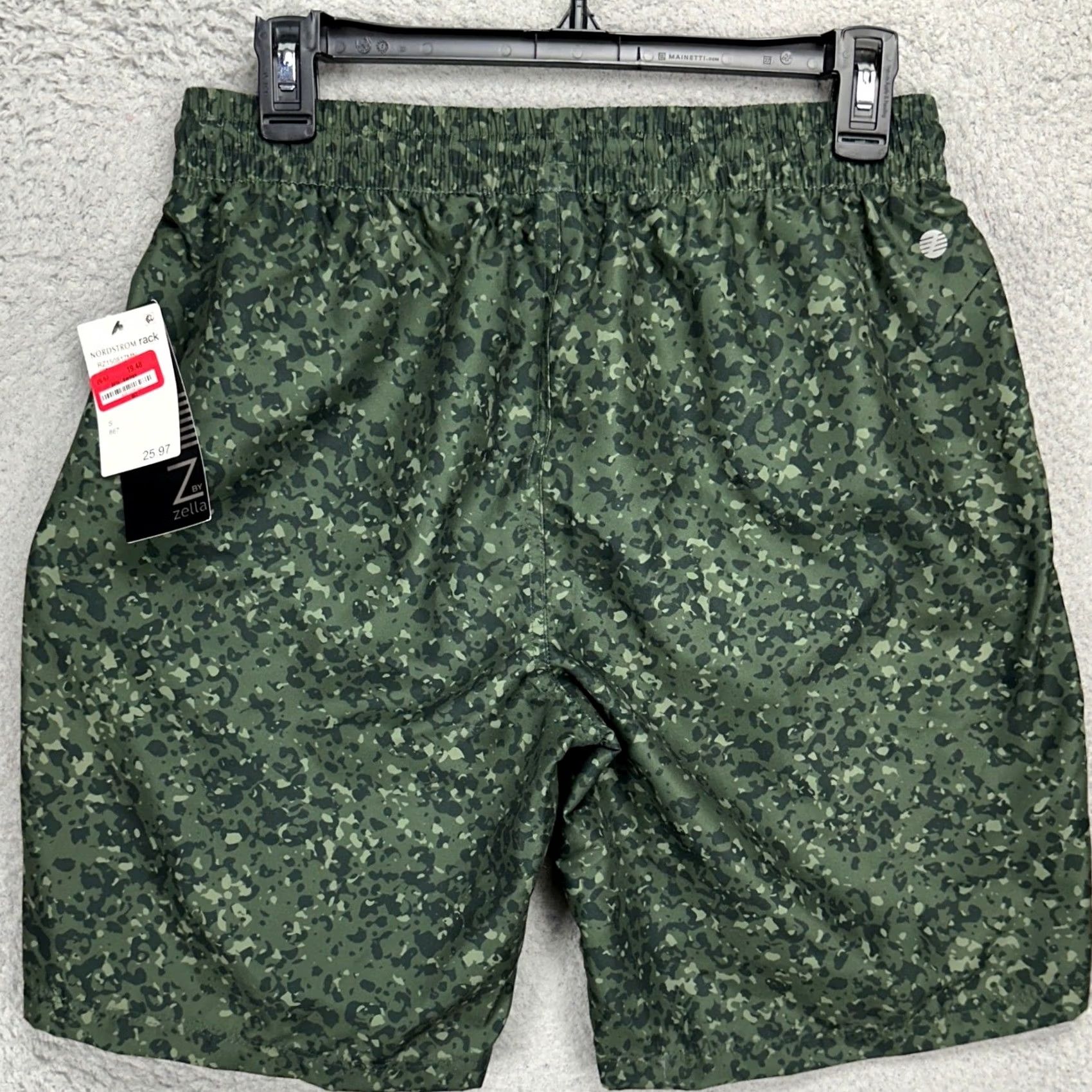 Vintage Z by Zella Mens Swim Trunks Small Green Camo Linerless Drawstring Swimwear NEW Size US 29 - 2 Thumbnail