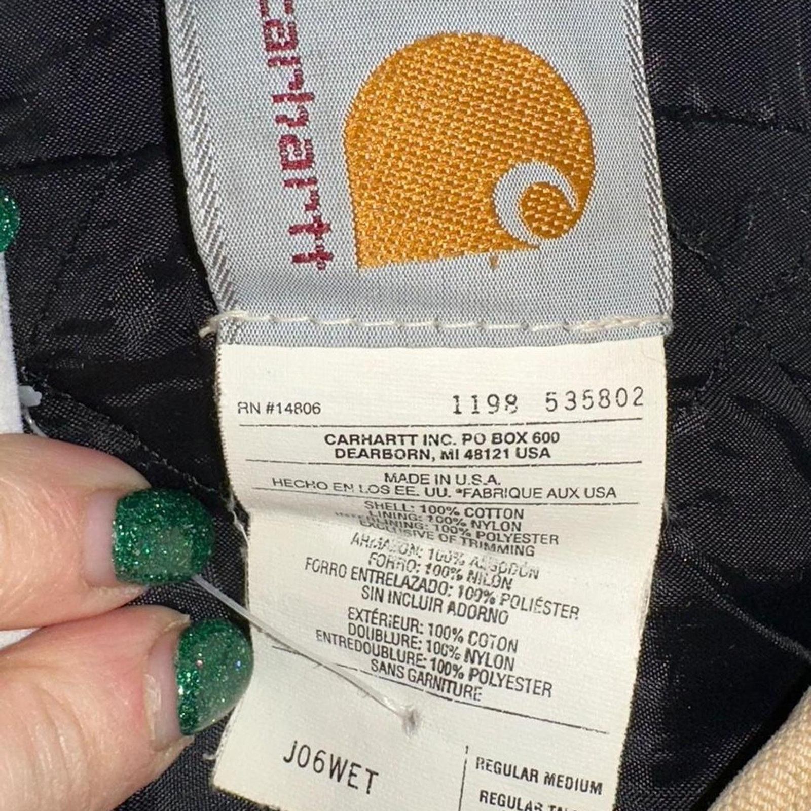 Carhartt × Vintage Vintage 1998 Wheat Carhartt J06 Jacket size M Size US M / EU 48-50 / 2 - 3 Thumbnail