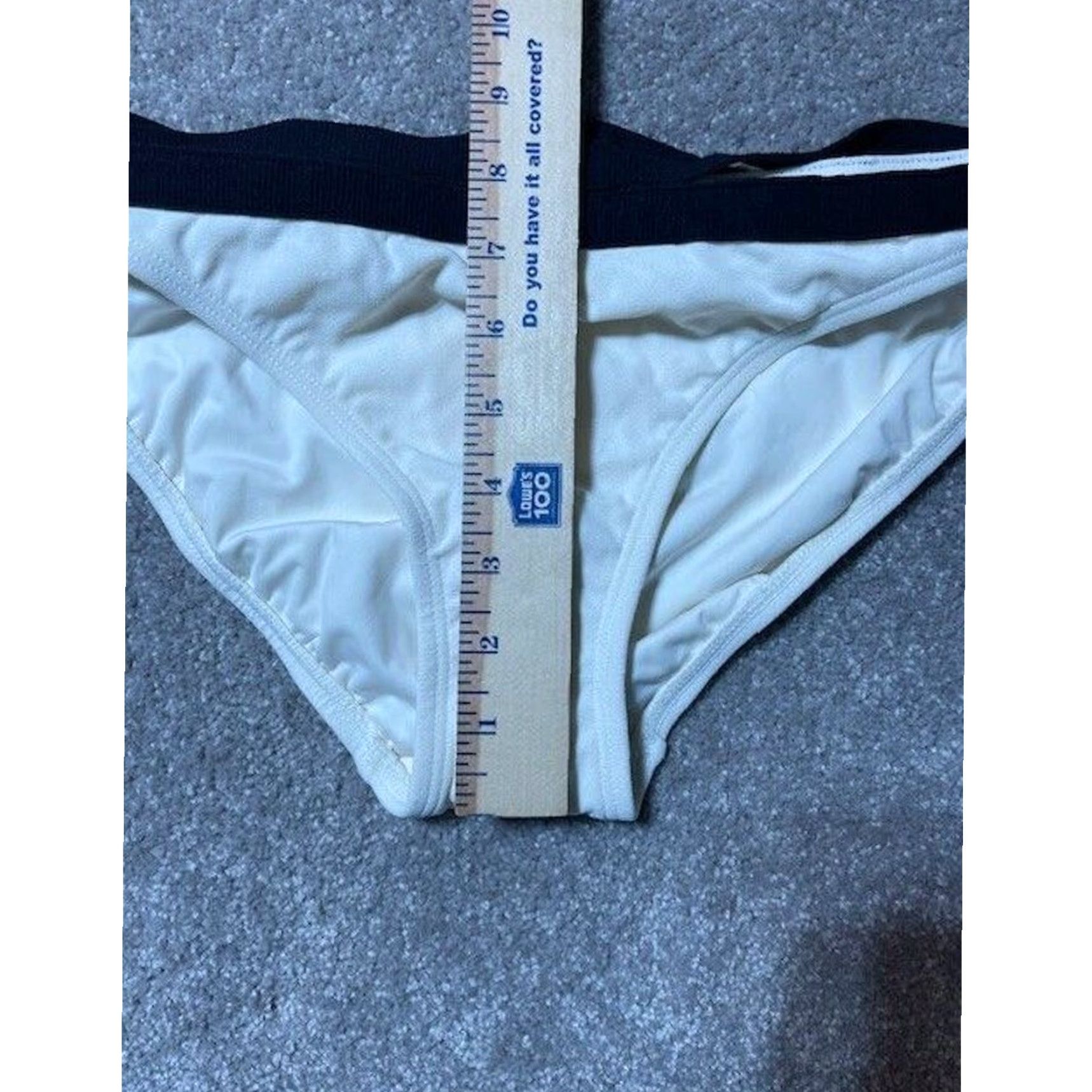 Vintage Carmen Marc Valvo Bikini Bottom Sz L Ivory Solid Nylon Spandex Lightweight Lined Beach Designer Resort 90s? Wait no 00s? Hmm Size 36" / US 14 / IT 50 - 5 Thumbnail
