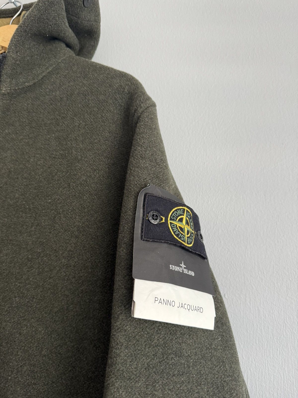 Stone Island Stone Island Panno Jacquard Wool Long Coat Green Jacket Size US S / EU 44-46 / 1 - 3 Thumbnail
