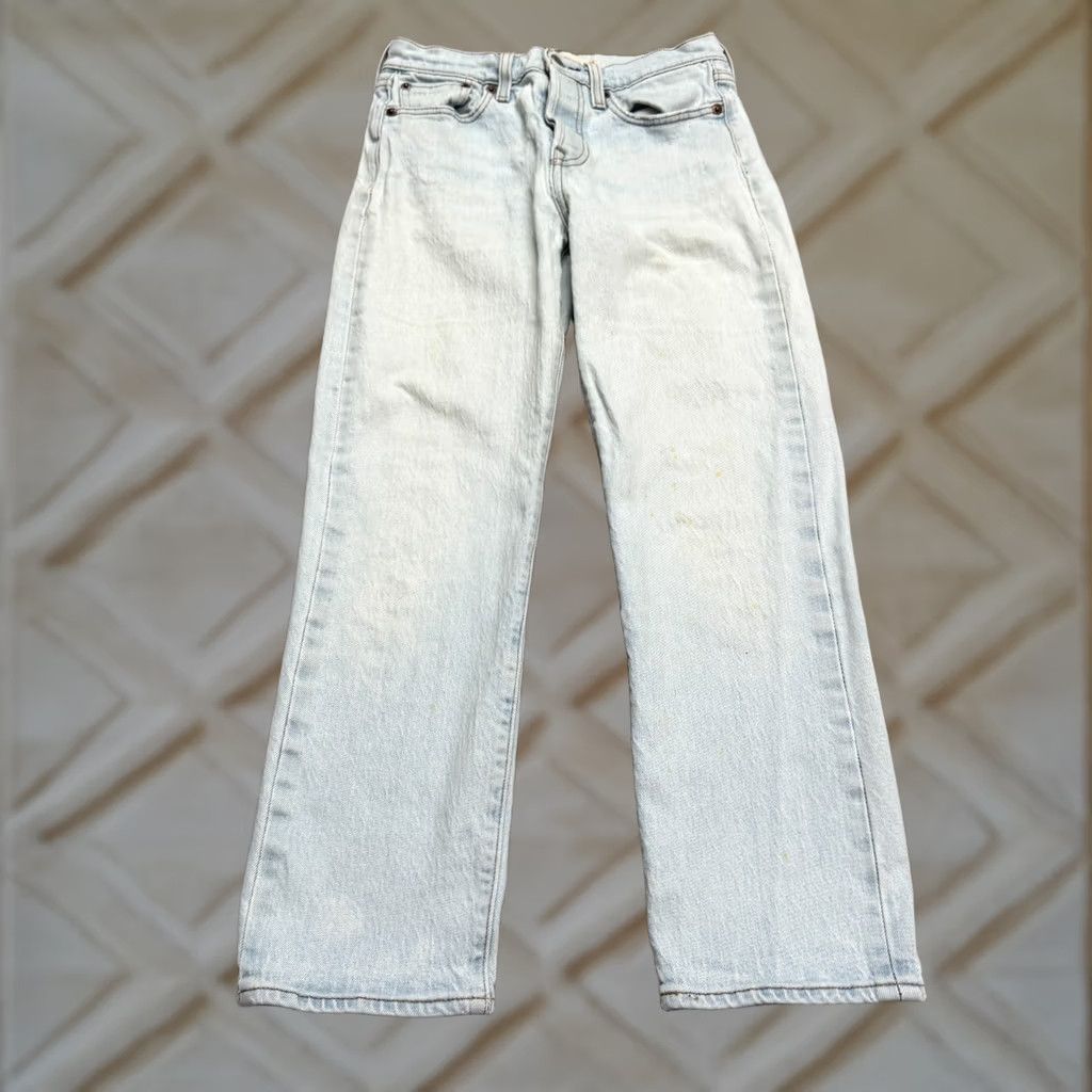Levi's Levi's Wedgie Straight Button Fly Denim Jeans Womens 25 Blue Light Wash Cotton Size 42" / US 20 - 1 Thumbnail
