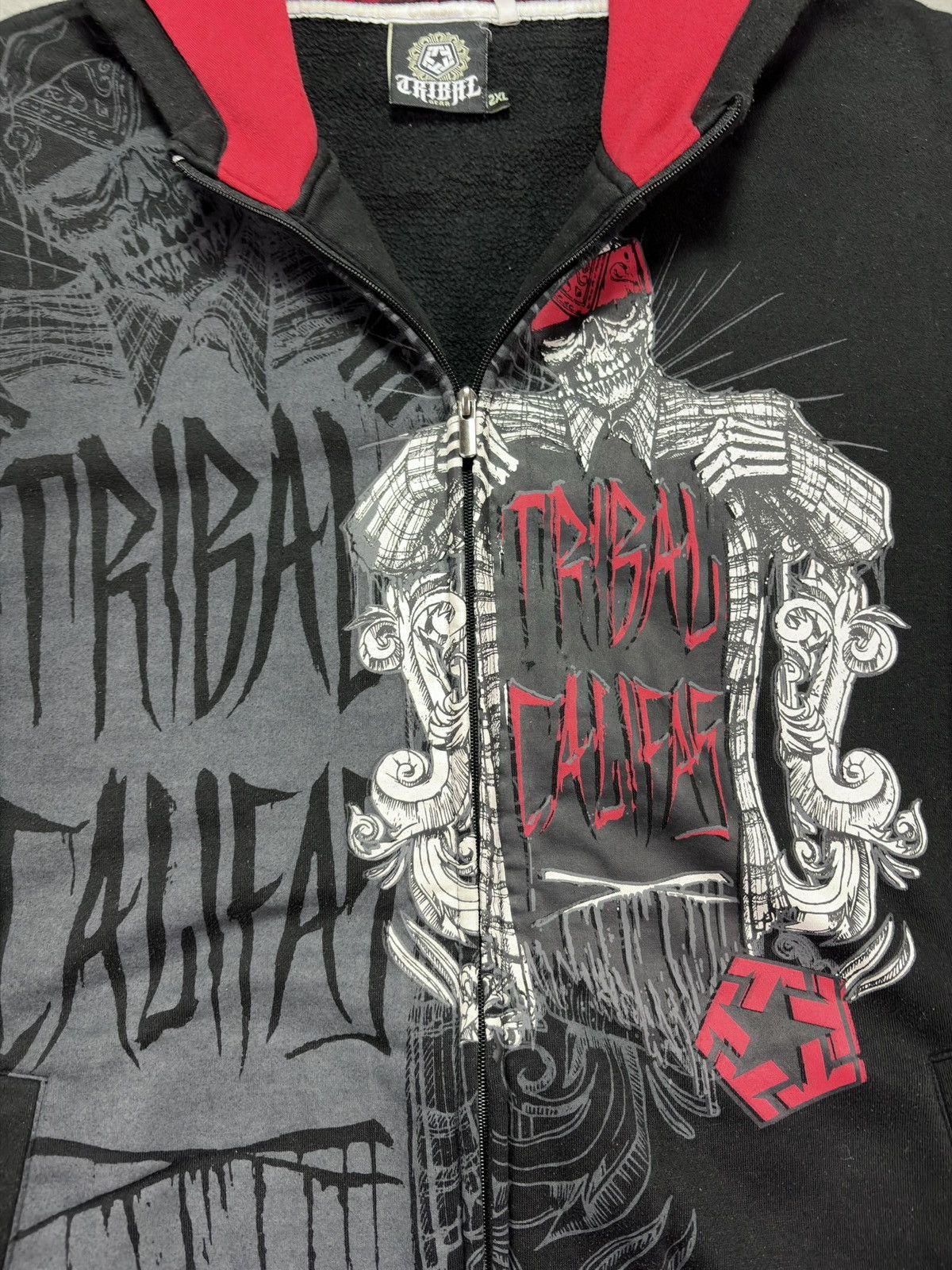 Tribal Streetwear Tribal Gear Printed Skull Baggy Zip Hoodie XXL Affliction Size US XXL / EU 58 / 5 - 7 Thumbnail