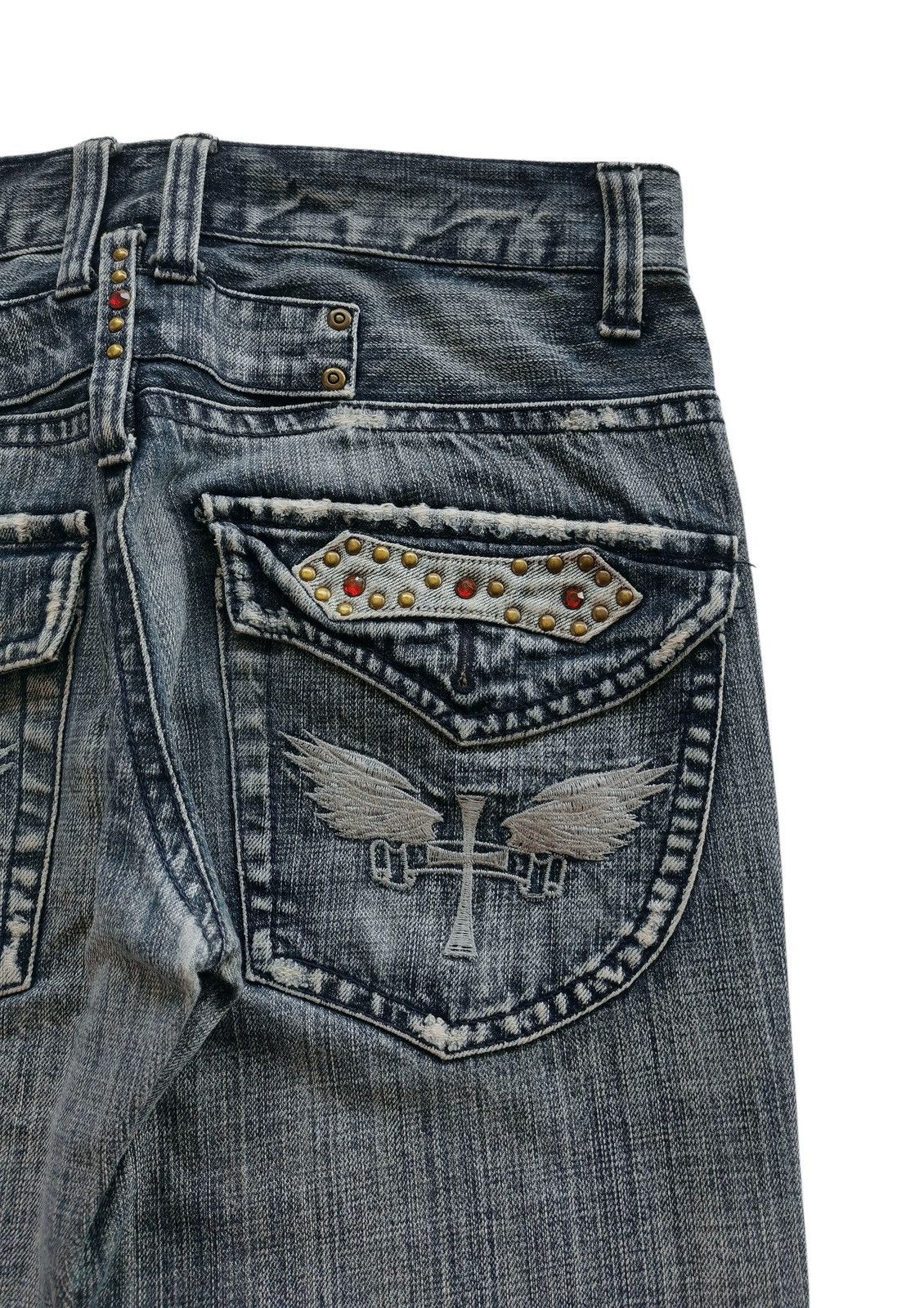 Japanese Brand Ultimax Bootcuts Studded Embroidery Pockets Jeans Size 32x31 Size US 32 / EU 48 - 5 Thumbnail