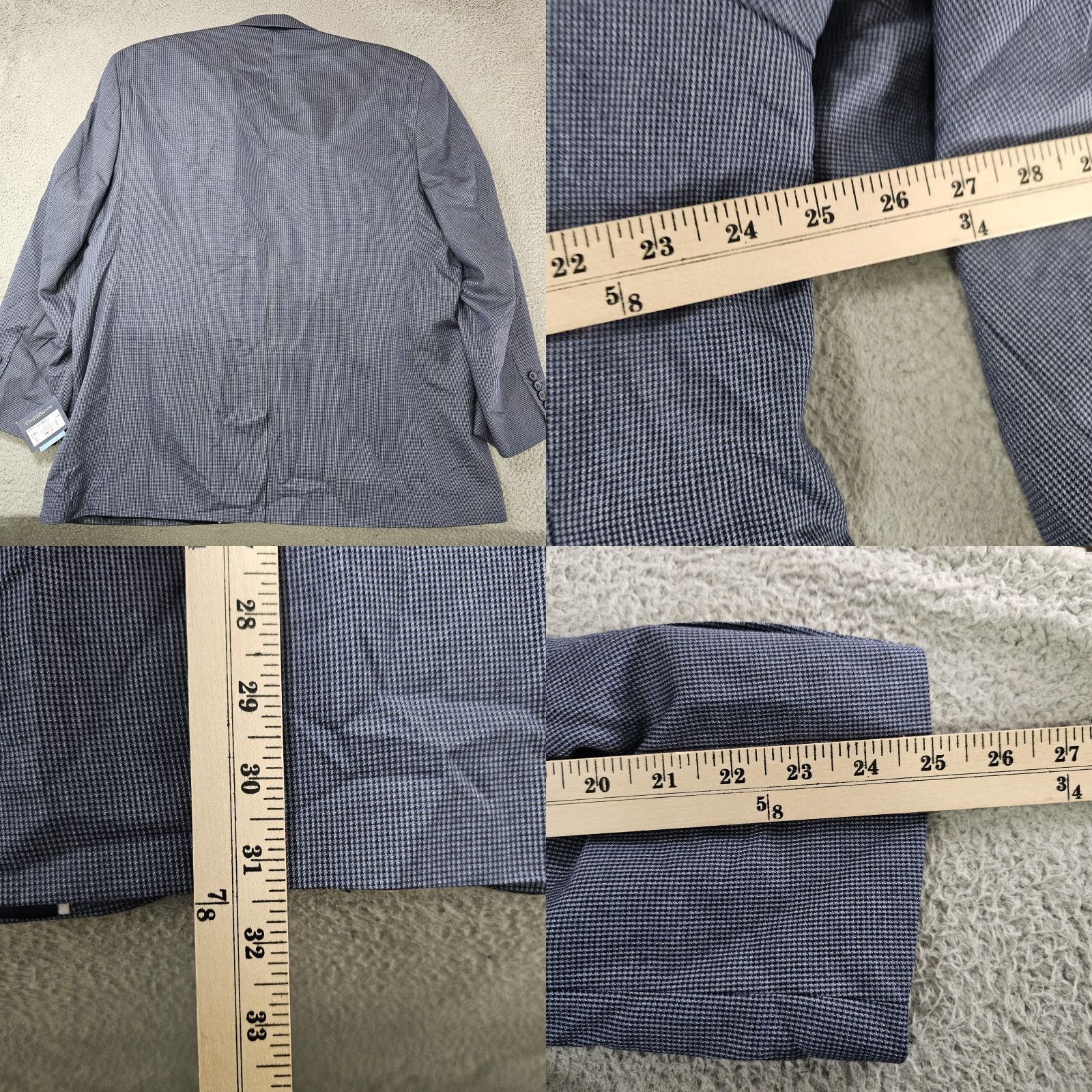 Croft & Barrow Croft & Barrow Sport Coat Mens 48R Blue Check Classic Fit Two-Button Jacket Size US M / EU 48-50 / 2 - 8 Thumbnail
