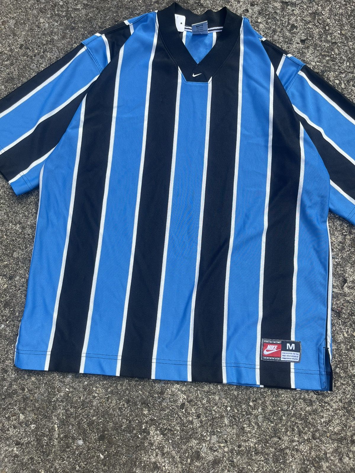 Nike × Vintage Vintage Nike Center swoosh striped soccer jersey Size US M / EU 48-50 / 2 - 3 Thumbnail