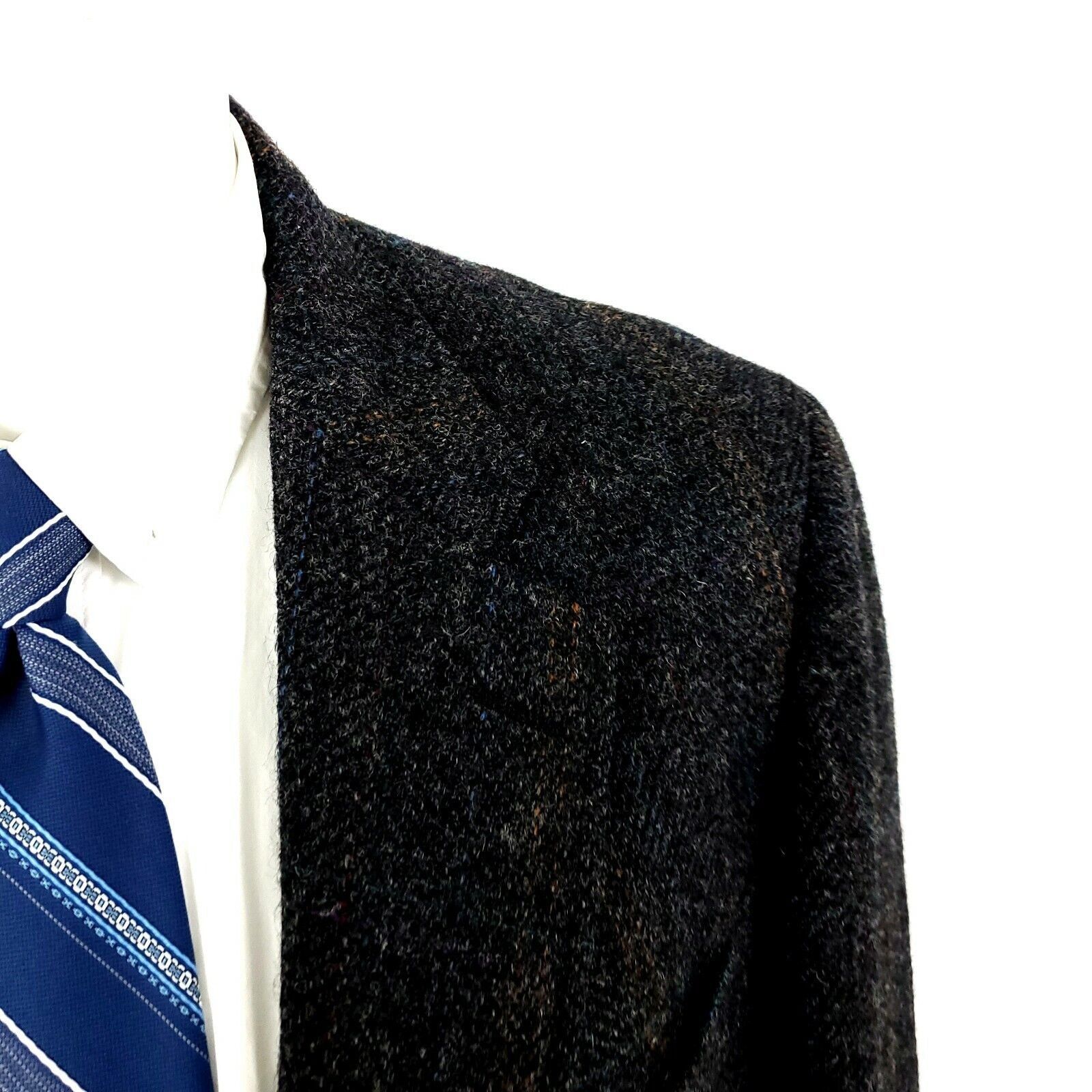 Vintage Cricketeer Tweed Wool 2 Leather Button Sport Coat 40R Gray W Size 40R - 2 Thumbnail
