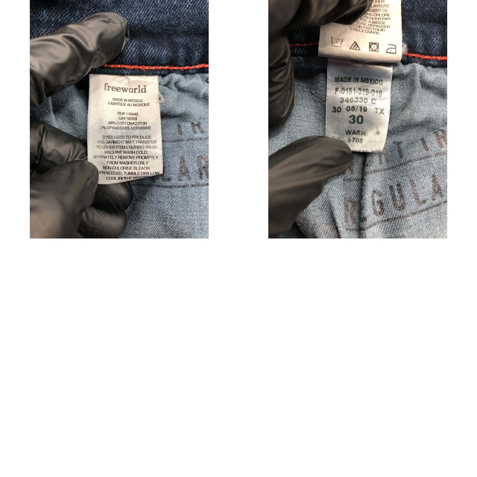 Vintage Free World Jeans Night Train Dark Wash Blue Size 30 Mens Mid Rise Straight Leg 5-Pocket Denim Baggy? Size US 30 / EU 46 - 9 Thumbnail