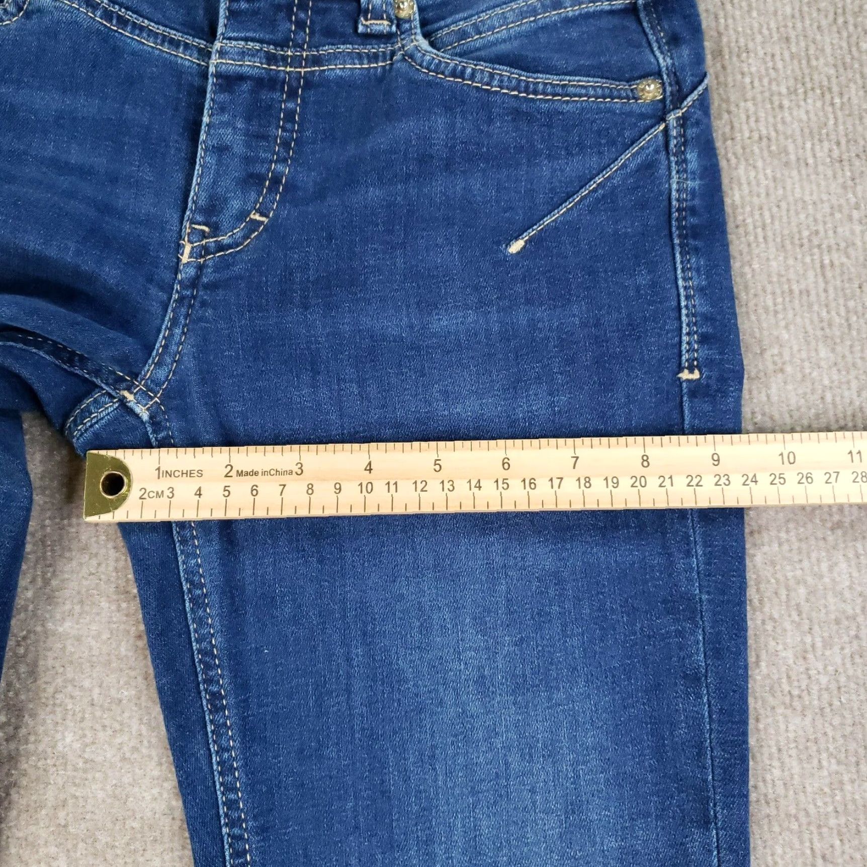 Vintage MAC Rich Jeans Slim Straight Denim 28x32 Blue Women Slim Stretch Jeans - MAC Rich - 28 Regular Blue Womens Jeans Straight Style 90s inspired? Size 28" / US 6 / IT 42 - 5 Thumbnail