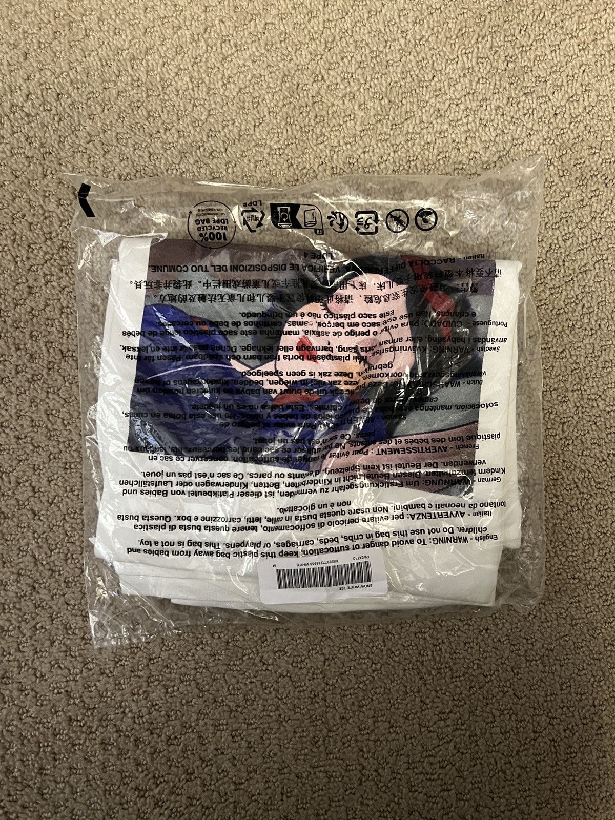 Disney × Streetwear × Supreme Supreme Snow White Tee white size M 