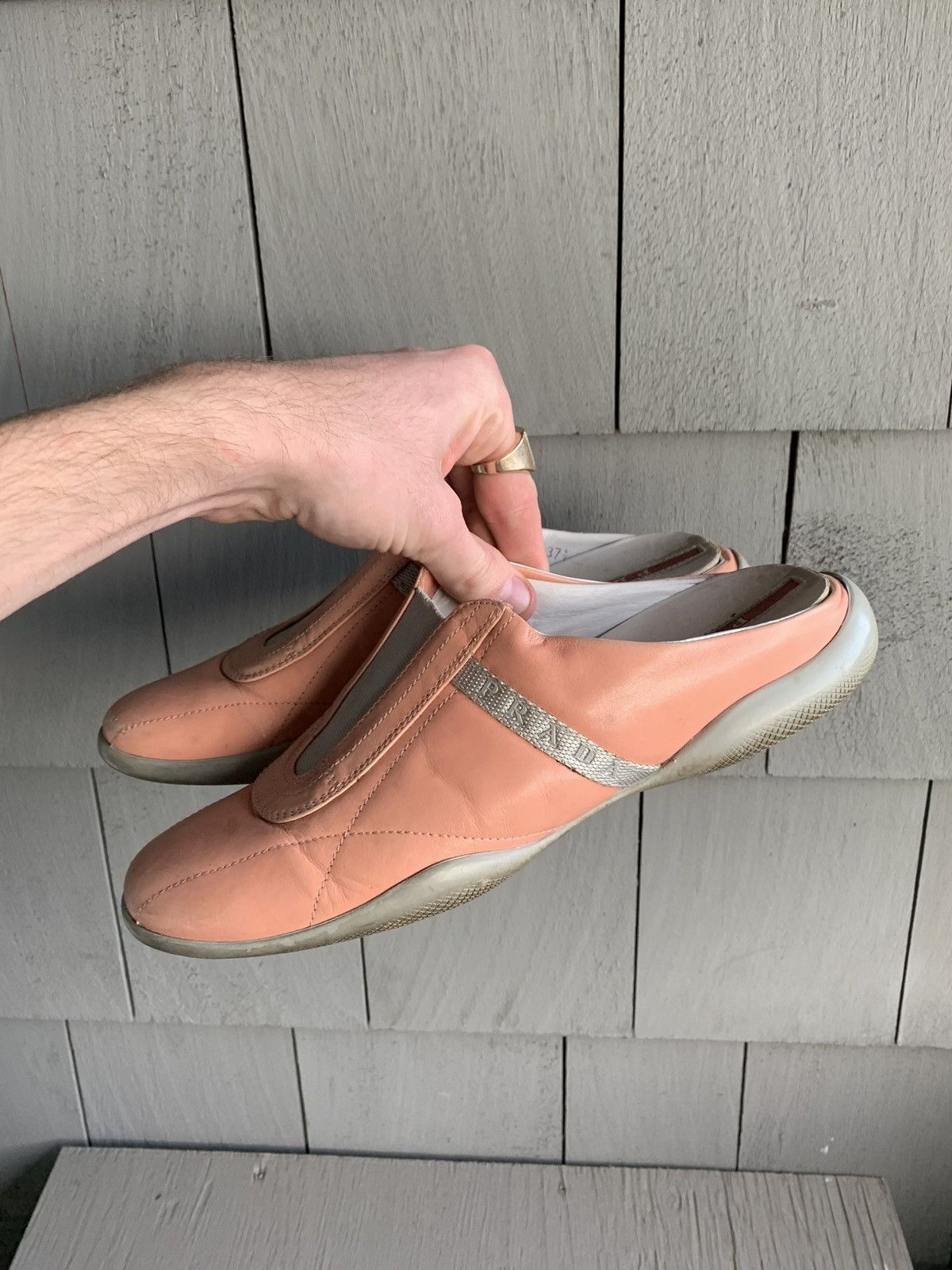 Prada × Vintage 2000s Prada Mules Y2K Sport Slip On Sneaker S/S Sport 3308 Size US 7.5 / IT 37.5 - 3 Thumbnail