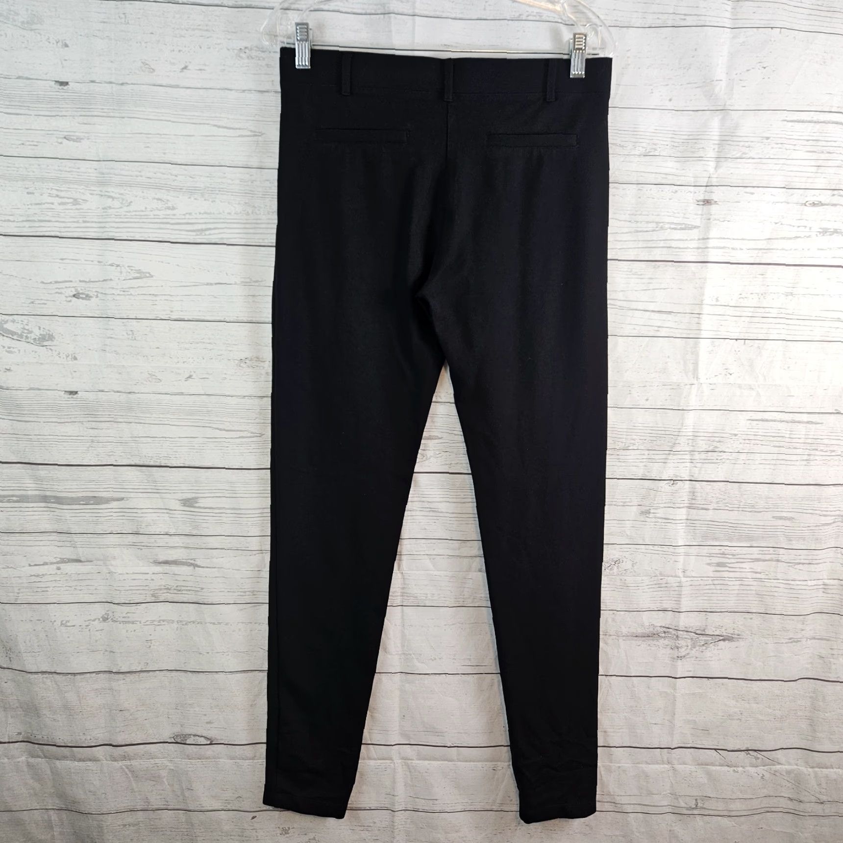 Vintage Betabrand Womens Ponte Knit Skinny Pants Sz Medium Long Black Mid Rise Pants Women Long Inseam 28.5" Stretch Knit Lightweight Size 32" / US 10 / IT 46 - 3 Thumbnail