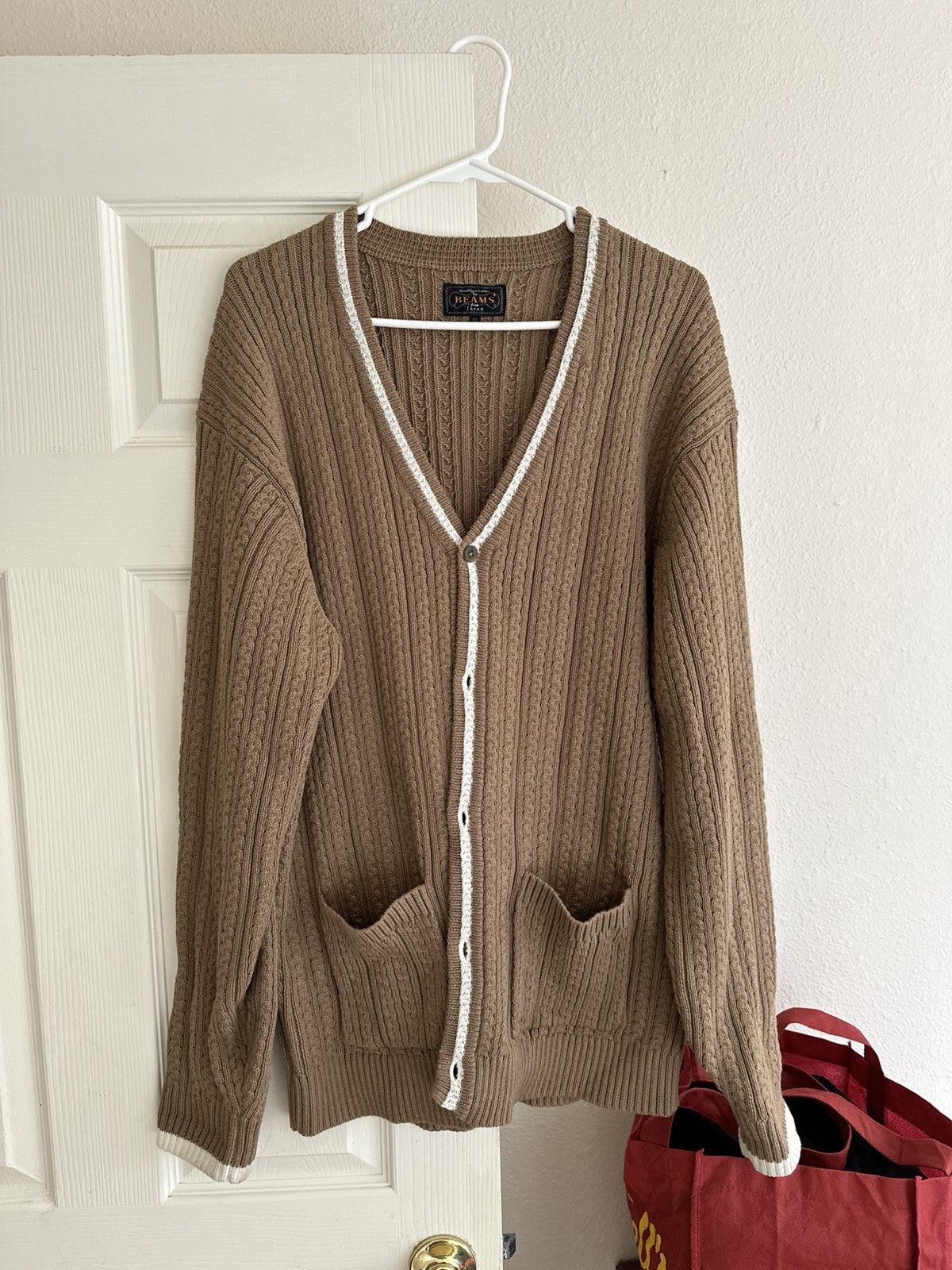 Beams Plus × Japanese Brand Beams PLUS Cable Knit Cardigan Size US XL / EU 56 / 4 - 1 Thumbnail