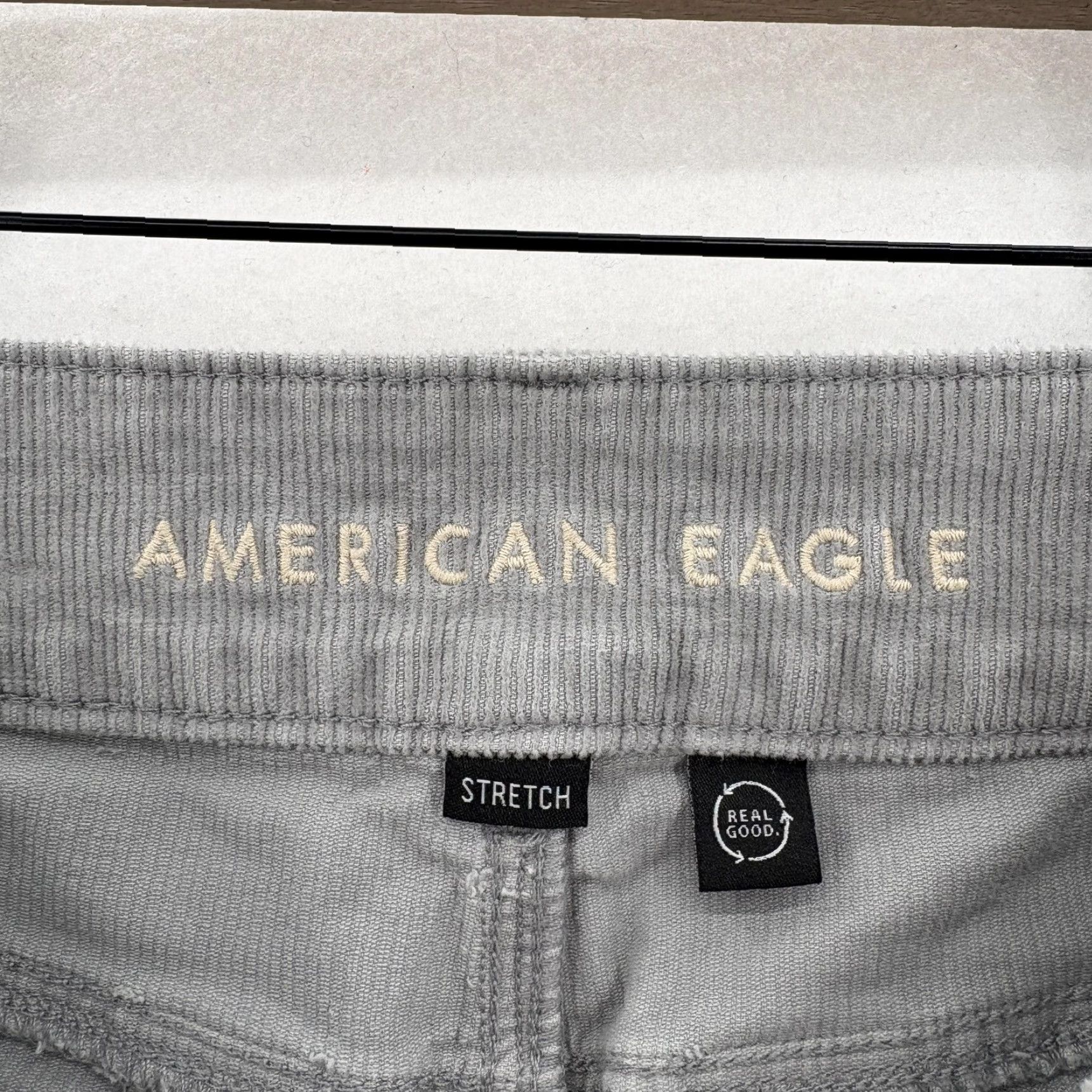 American Eagle Outfitters VINTAGE American Eagle Pants Womens 0 Gray Corduroy Bootcut Stretch Low Rise Casual Y2K Size 25" / US 0 / IT 36 - 4 Thumbnail