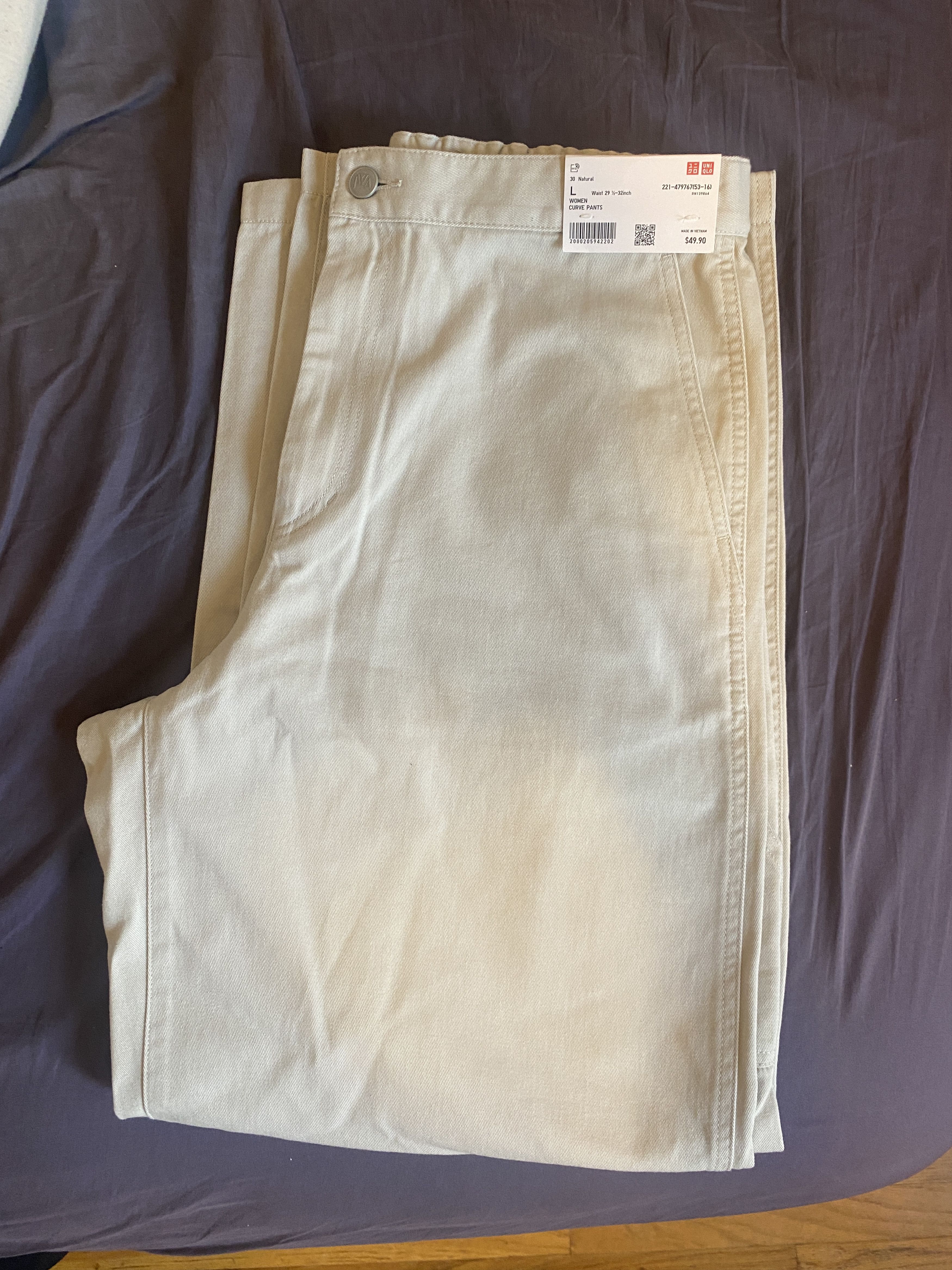 JW Anderson × Uniqlo Fall / Winter 2025 Barrel Pants / Natural / Large Size 30" / US 8 / IT 44 - 2 Thumbnail