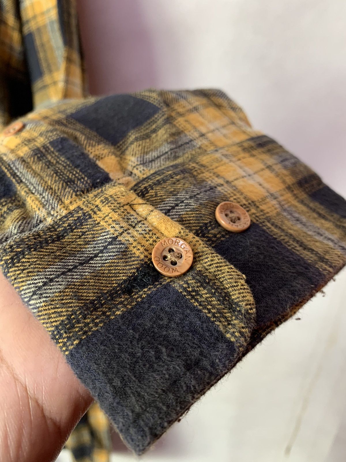 Designer × Flannel 🔥Morgan Wood Double Pocket Checkered Flannel Button Up Shirt Size US XXL / EU 58 / 5 - 3 Thumbnail
