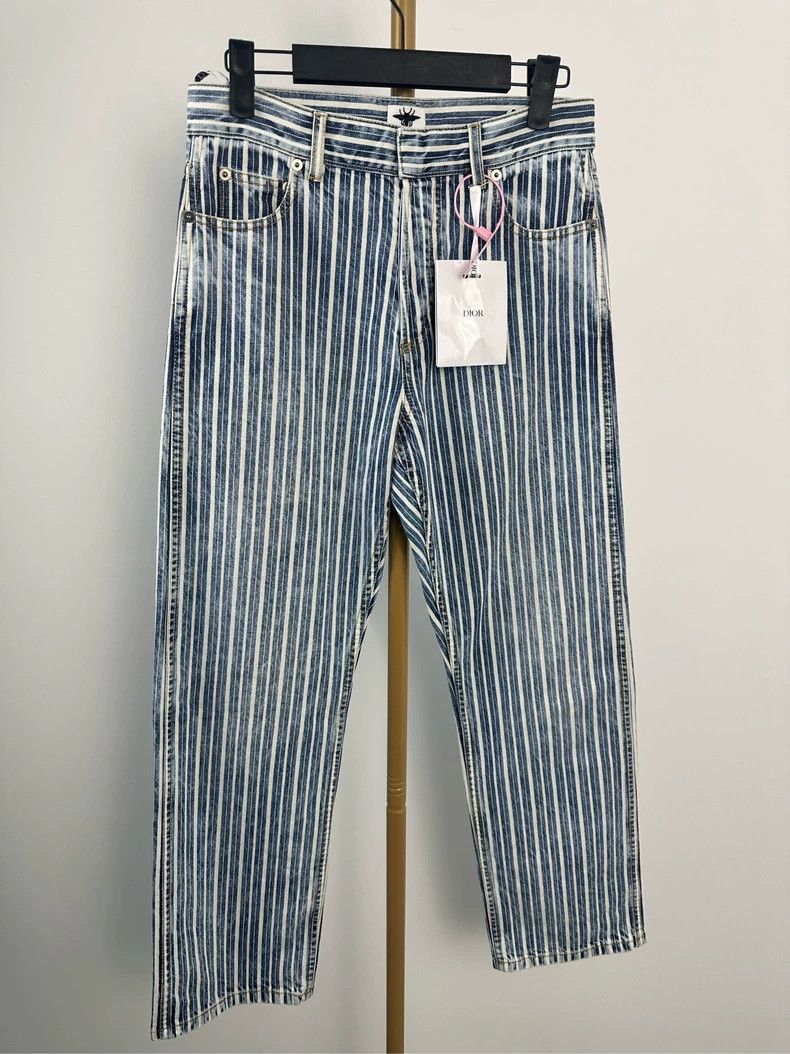 Dior Dior Blue striped casual pants 2504-Nextarrow Size 24" / US 00 / IT 34 - 1 Thumbnail