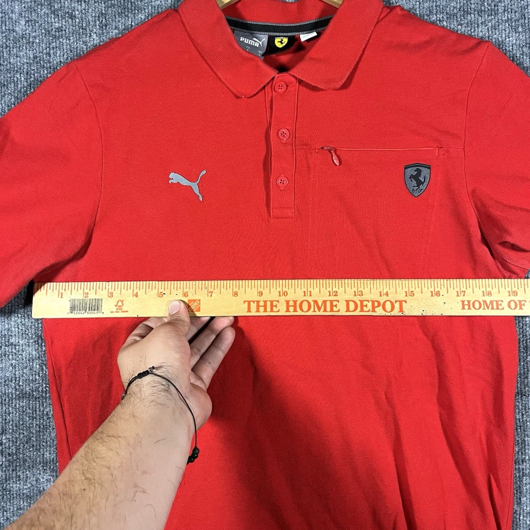 Puma PUMA Polo Shirt Mens Large Red Scuderia Ferrari Racing Team F1 Italia Short Sleeve Collared 100% Cotton Sports Size US L / EU 52-54 / 3 - 4 Thumbnail