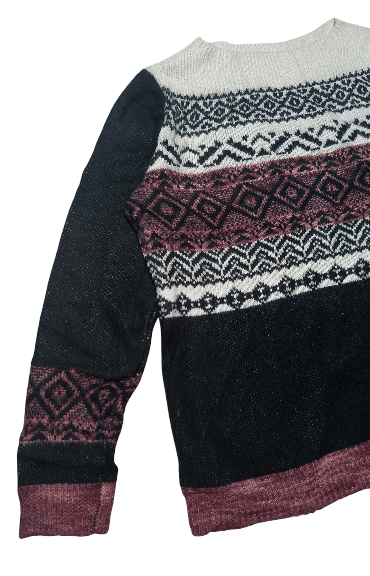 Other Vintage 90s WESTPORT Women's Ethnic Striped Knit Sweater Size L / US 10 / IT 46 - 5 Thumbnail