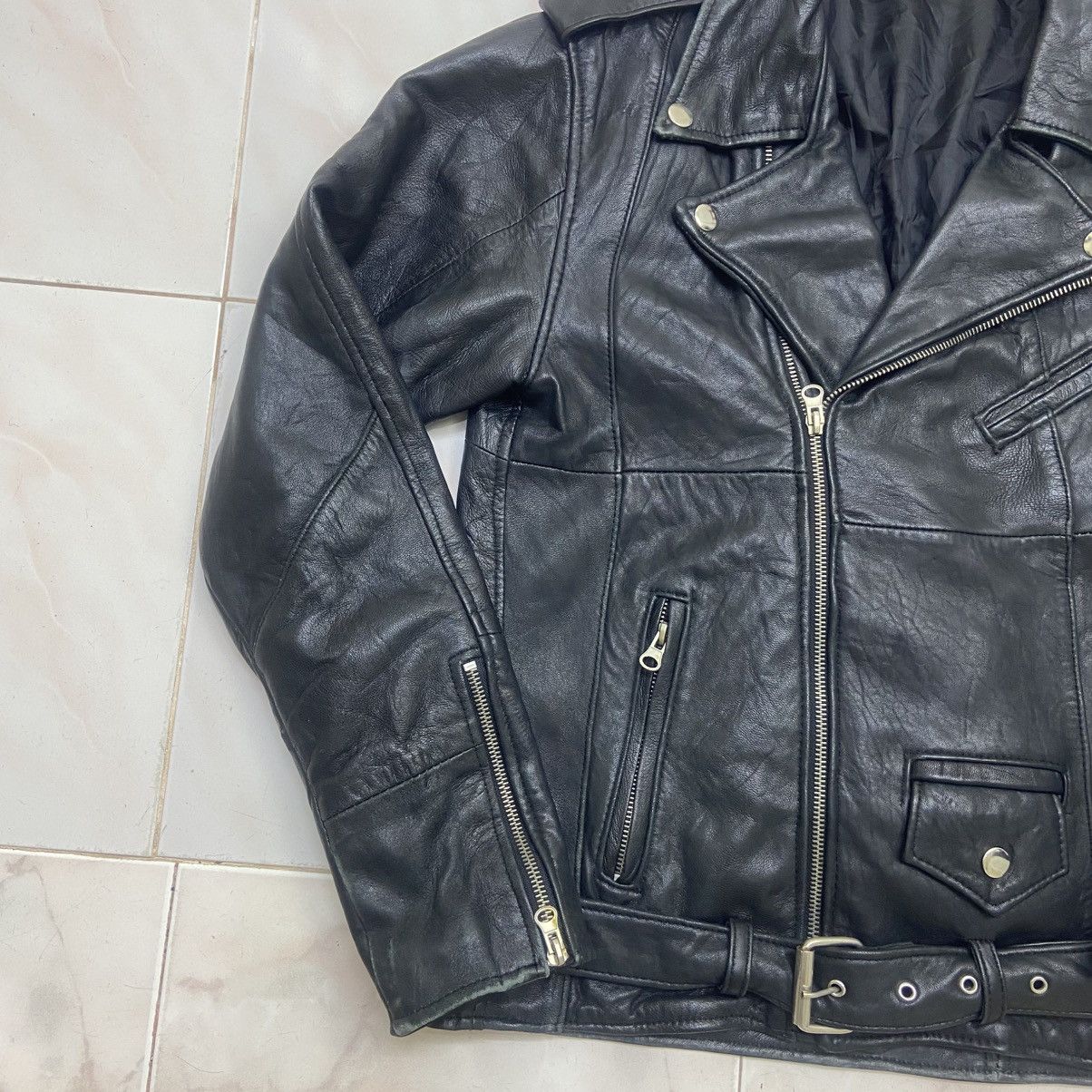 Genuine Leather × Japanese Brand × Leather Japanese Brand Double Collar Leather Jacket Size US XS / EU 42 / 0 - 6 Thumbnail
