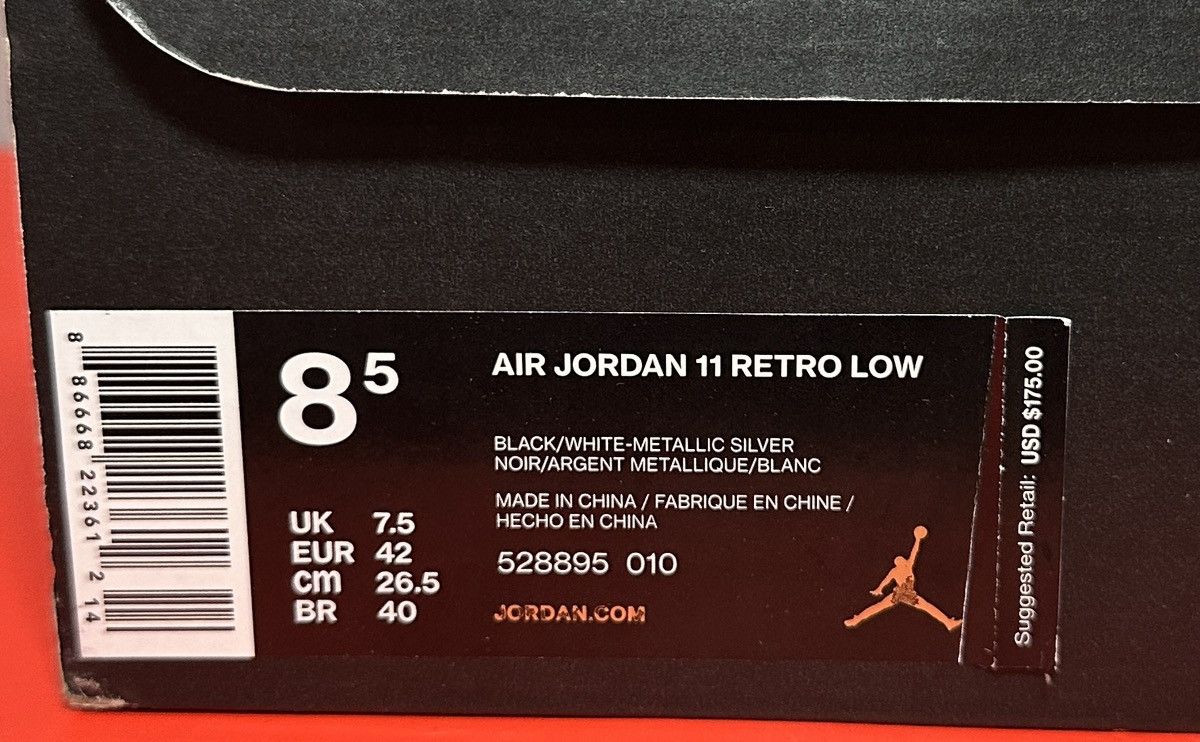 Jordan Brand Size 8.5 - Air Jordan 11 Retro Low Barons Size US 8.5 / EU 41-42 - 8 Thumbnail