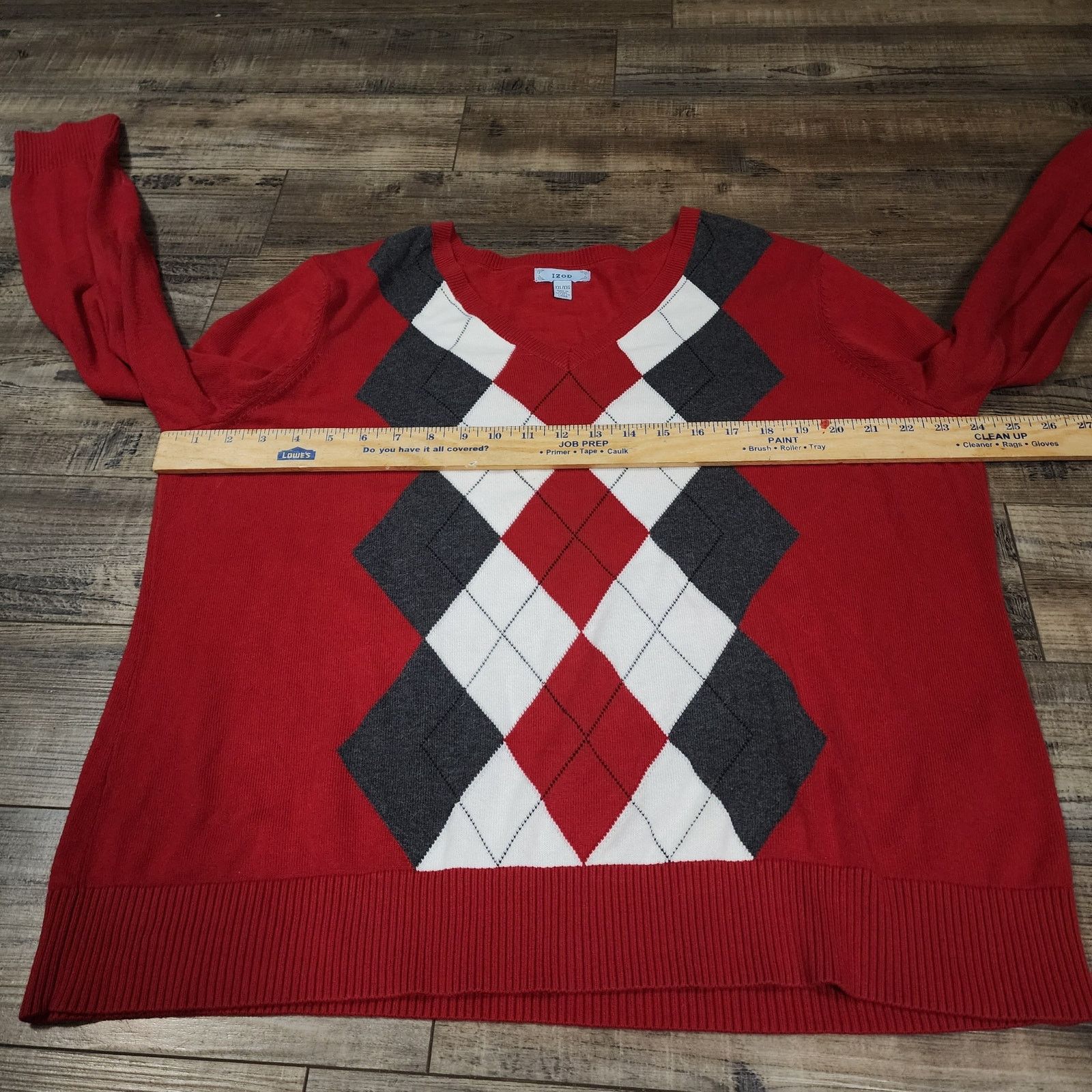 Izod Izod Argyle sweater womens size XXL red and black 2379 Size XXL / US 16-18 / IT 52-54 - 4 Thumbnail