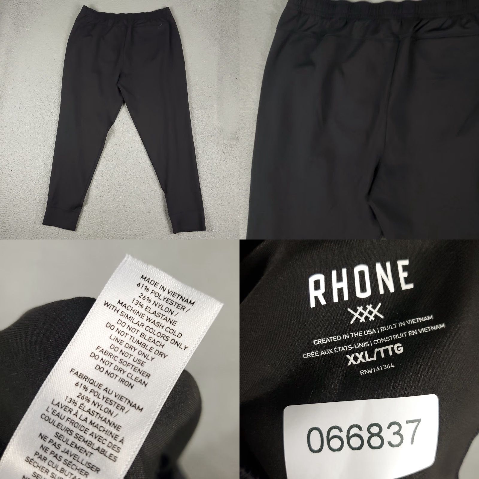Rhone Rhone Pants Mens 2XL Black Stretch Active Lace Tie Track Joggers Sweatpants Pants Regular Men Black Jogger Activewear Affordable? Size US 39 - 8 Thumbnail