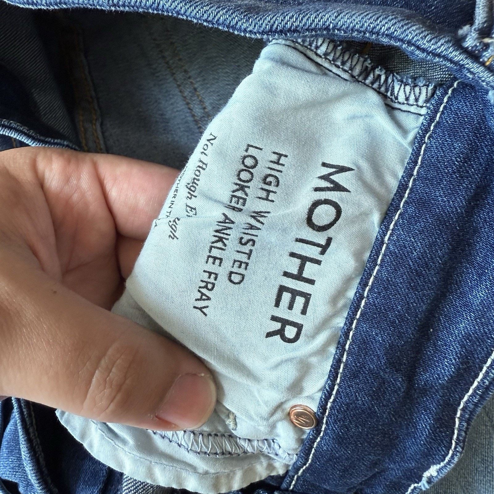 MOTHER Mother Looker Ankle Jeans Women's 26 Blue High Waisted Boho Size 26" / US 2 / IT 38 - 6 Thumbnail