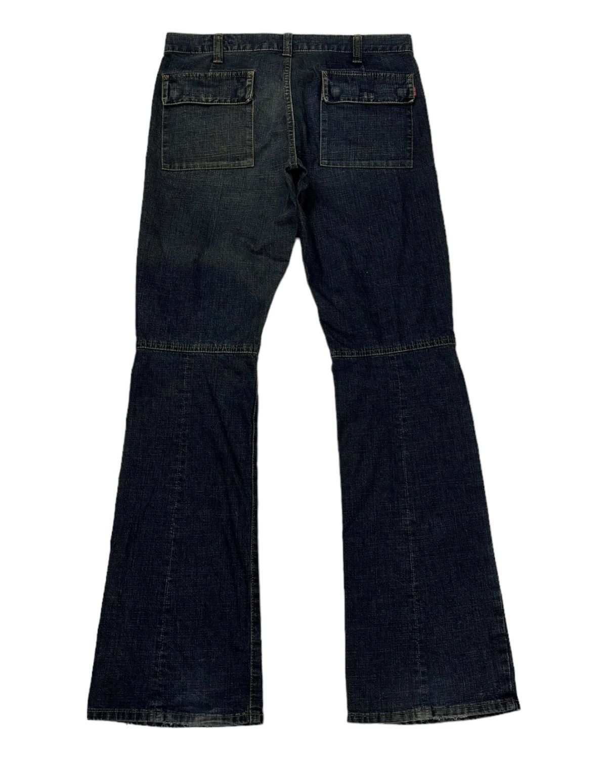 If Six Was Nine VINTAGE BARTACK PATCHWORK FLARE DENIM JEANS Size US 31 - 8 Thumbnail