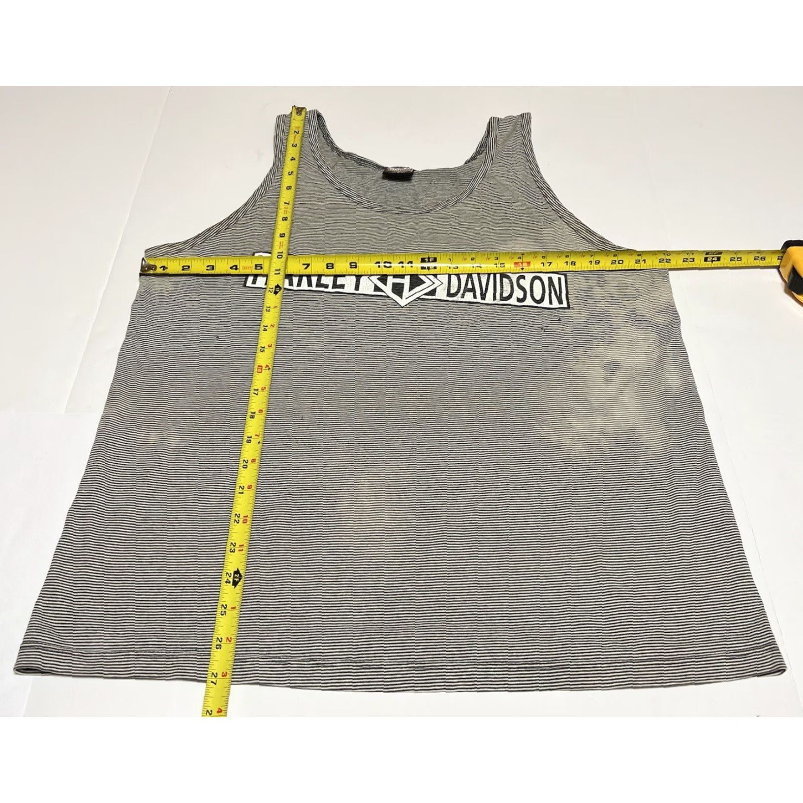 Harley Davidson VINTAGE Harley-Davidson Men Tank Top L Striped Distressed Stained T-Shirt Graphic Print Motorcycle Rock And Roll Size US L / EU 52-54 / 3 - 4 Thumbnail