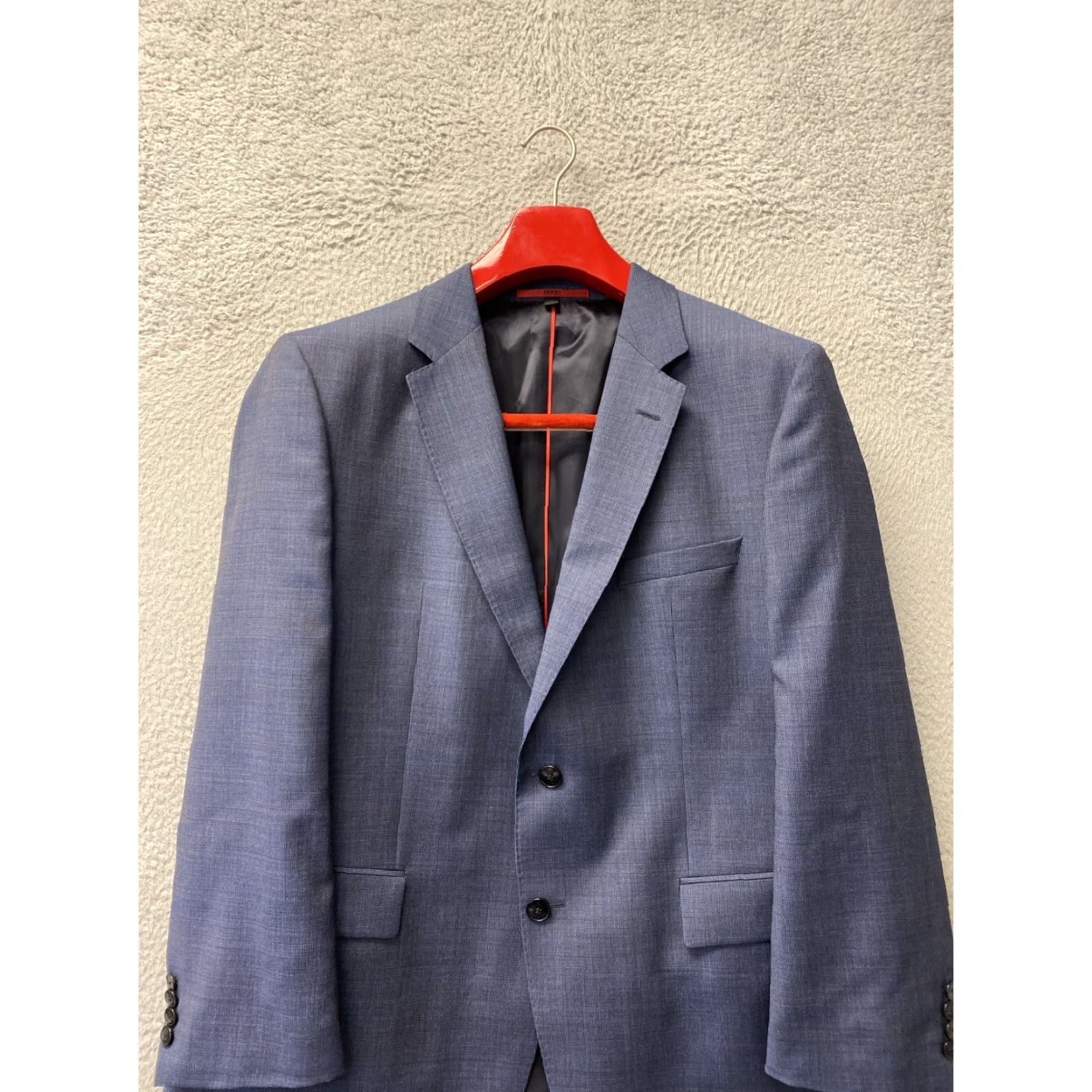 Hugo Boss VINTAGE HUGO BOSS Blazer Men Wool Blue 46R Slim Formal Business Casual Size 46R - 2 Thumbnail