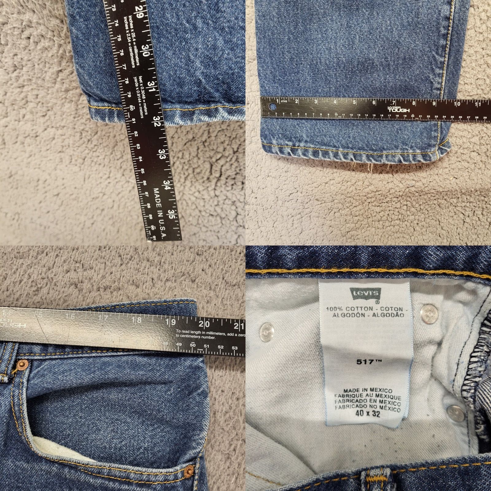 Levi's VINTAGE Levis 517 Mens Jeans 40x32 Straight Blue Denim 5-Pocket Regular Waist 40 Red Tab Mens Size US 40 / EU 56 - 8 Thumbnail