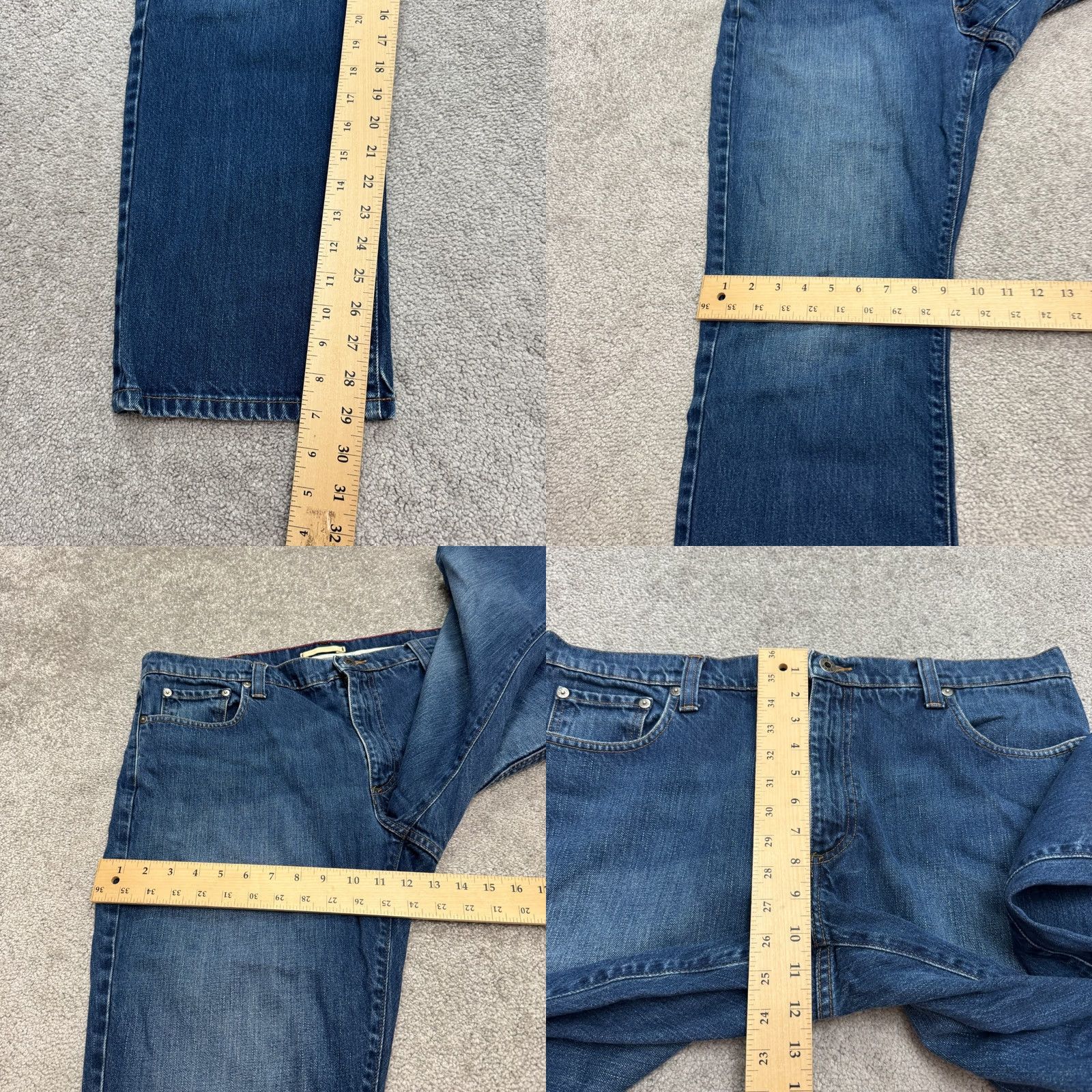 Vintage L.L. Bean Jeans Mens 38x30 Denim Straight Classic Fit Blue Medium Wash 5-Pocket Cotton Denim Jeans Size US 38 / EU 54 - 9 Thumbnail