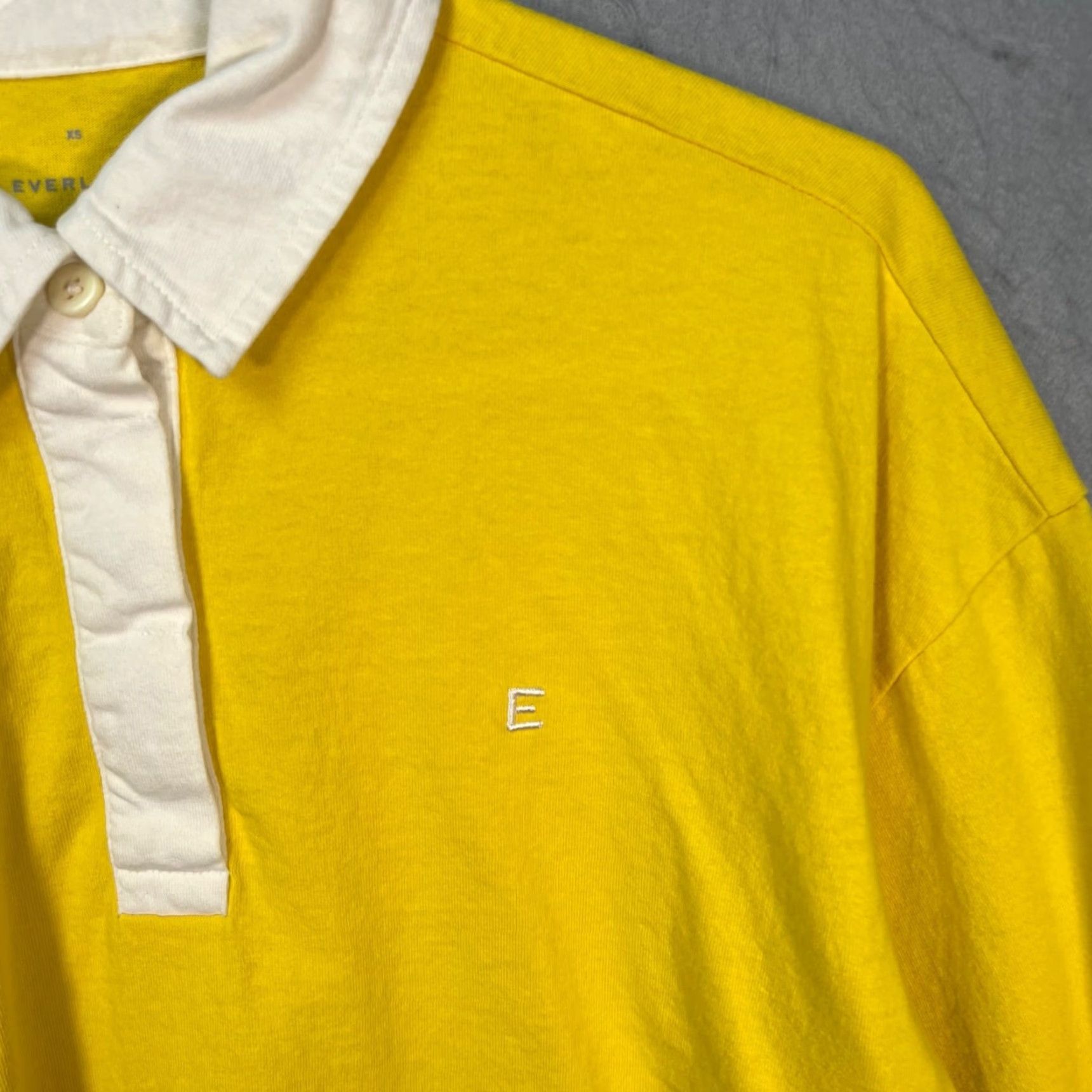 Everlane Everlane Polo Shirt Womens XS Organic Cotton Yellow w/ White Collar Shirt Size XS / US 0-2 / IT 36-38 - 4 Thumbnail