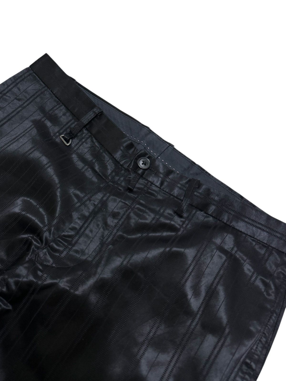 Tete Homme Vintage Tete Homme Black Glossy Flare Pants Bell Bottoms Size US 29 - 7 Thumbnail