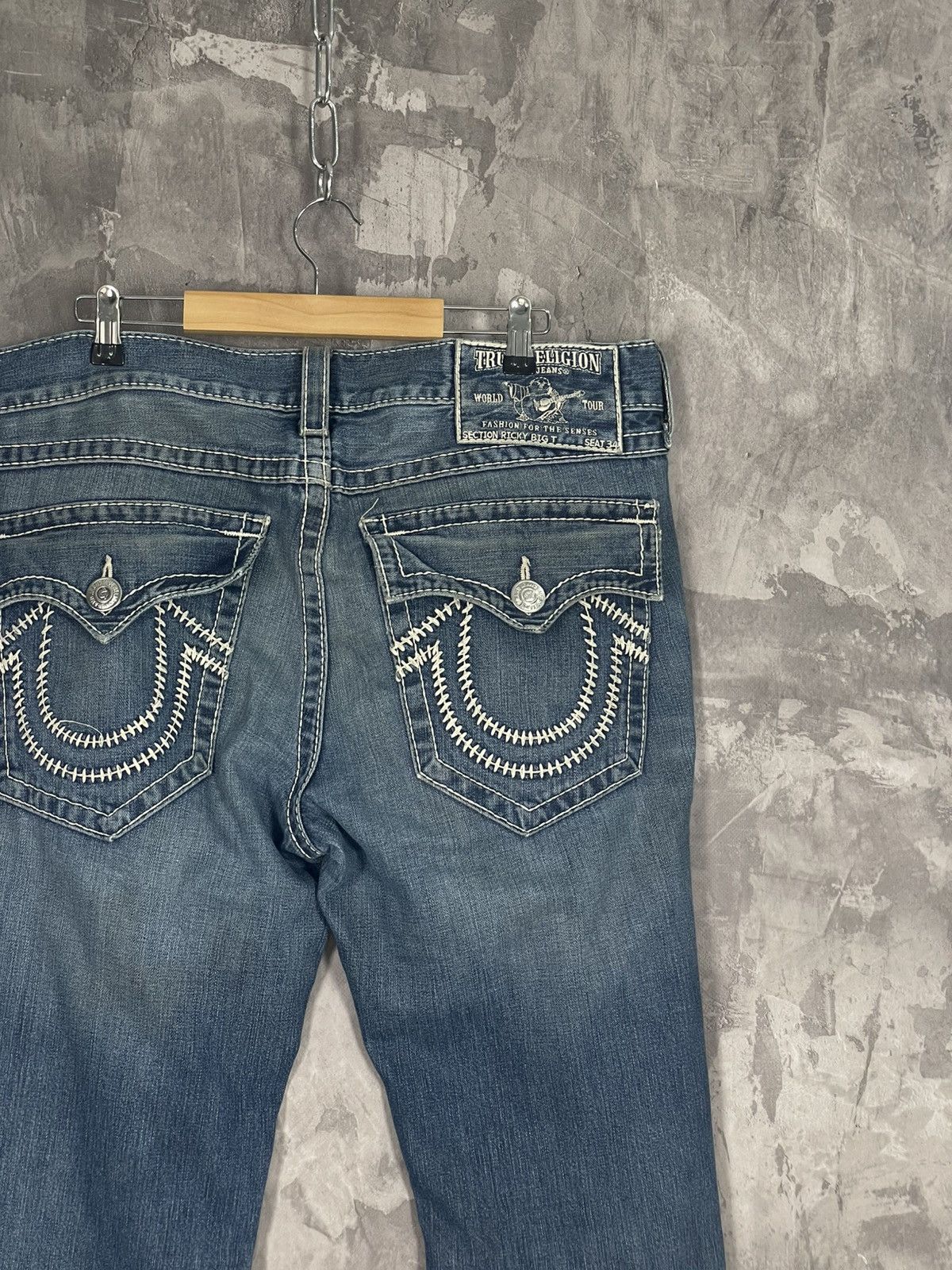 Japanese Brand × True Religion 💥Y2K Vintage True Religion White Stitch Rare Straight Jeans Size US 36 / EU 52 - 5 Thumbnail