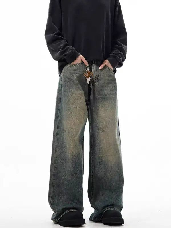 VIBE vintage high street casual straight wide leg jeans Size US 34 / EU 50 - 5 Thumbnail