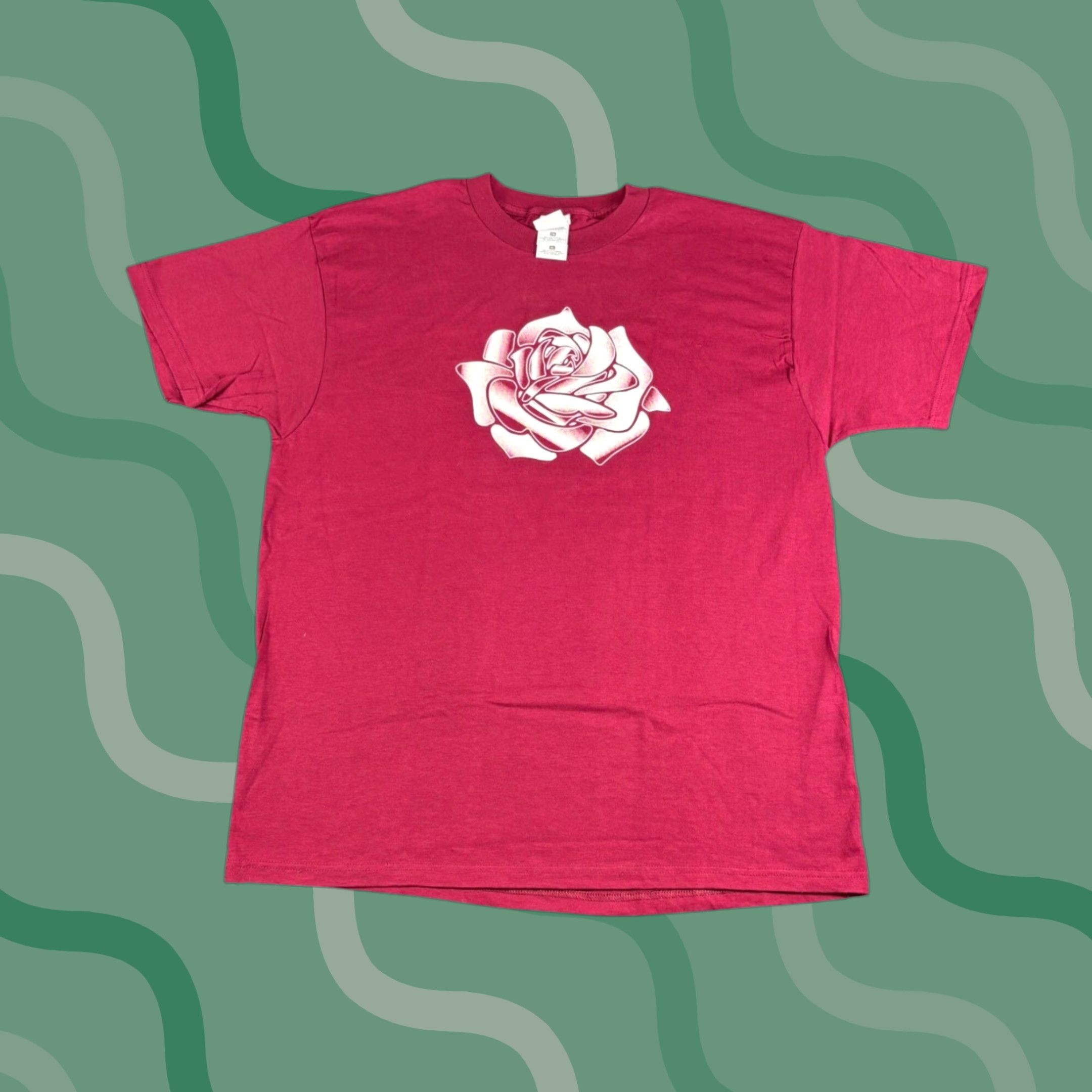 Fruit Of The Loom Fruit of the Loom Heavy Cotton T Shirt Rose Graphic Burgundy Men's XL Vintage Size US XL / EU 56 / 4 - 1 Thumbnail