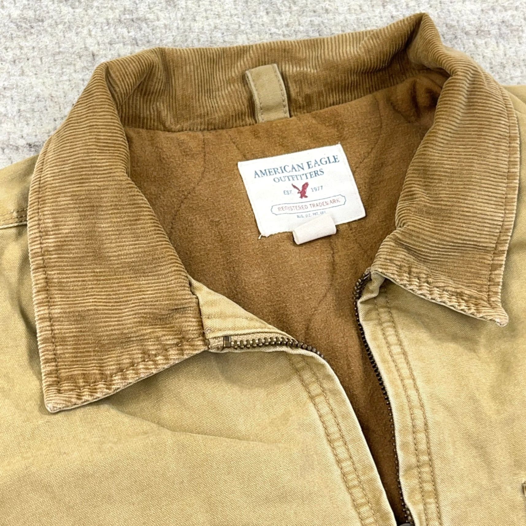 American Eagle Outfitters VINTAGE American Eagle Outfitters Bomber Jacket Men XL Brown Canvas Corduroy 80s Grunge Size US XL / EU 56 / 4 - 3 Thumbnail