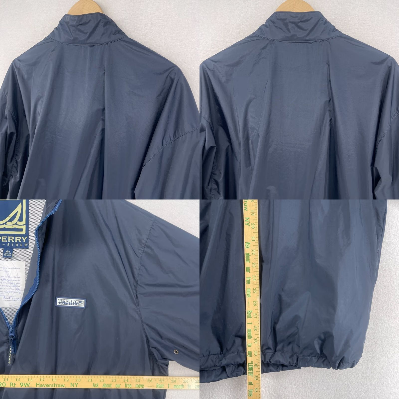 Sperry SPERRY Top Sider Windbreaker Jacket Mens L Blue Nylon 1/2 Zip Pullover Cinched Size US L / EU 52-54 / 3 - 8 Thumbnail