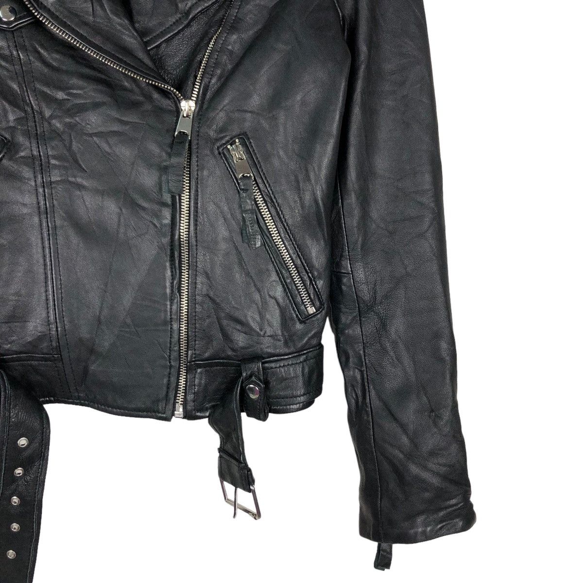 Japanese Brand 🔥Cropped Biker Leather Jacket Bondage Parachute Design Zara Size US S / EU 44-46 / 1 - 5 Thumbnail