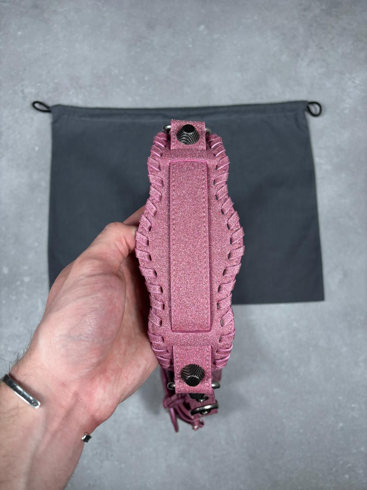 Balenciaga Balenciaga Le Cagole XS Glitter Pink Heart Mirror New Size ONE SIZE - 9 Thumbnail