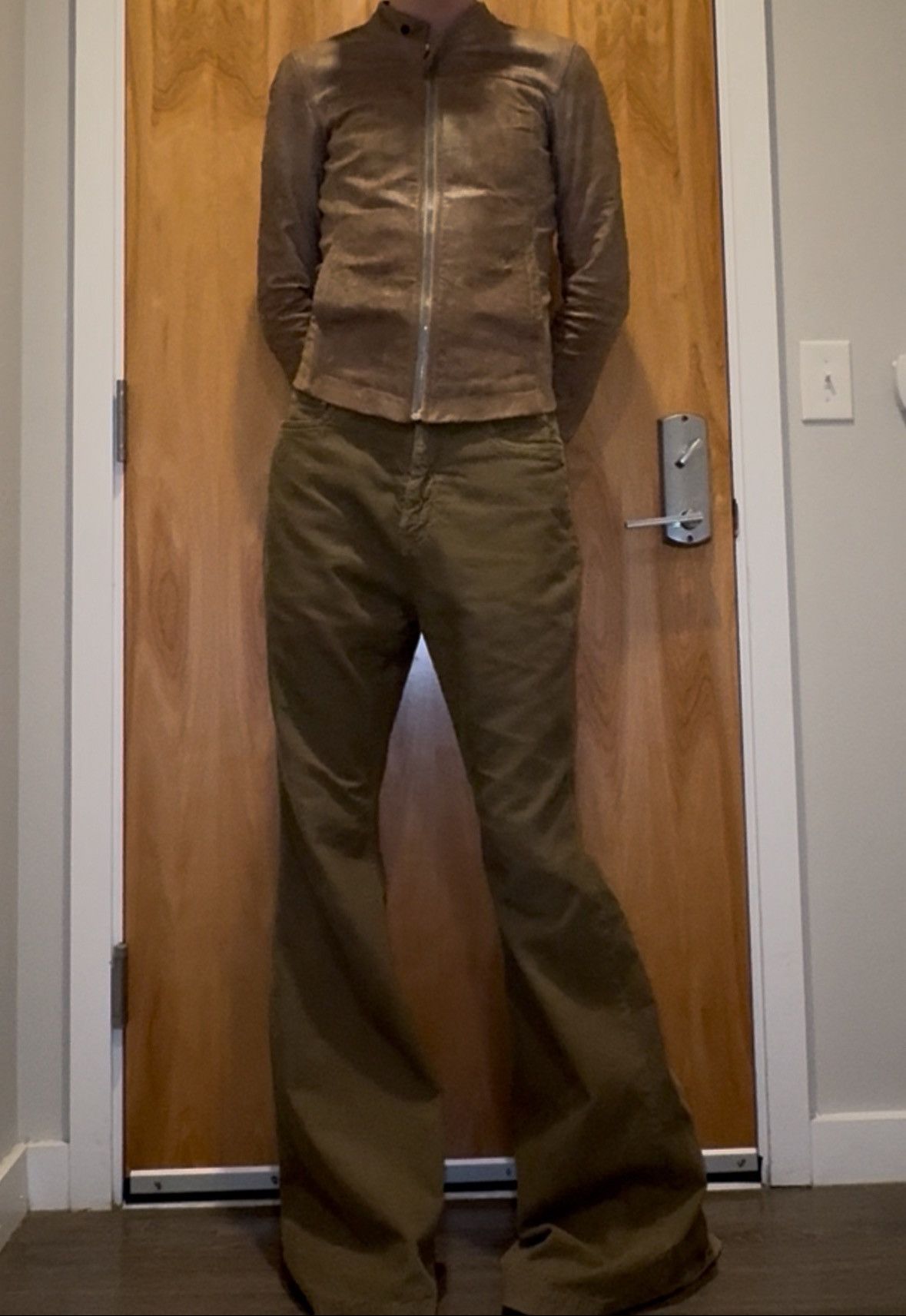 Rick Owens Rick Owens Bolan Bootcut Flared Pants Pale Green Size 31 Size US 31 - 3 Thumbnail
