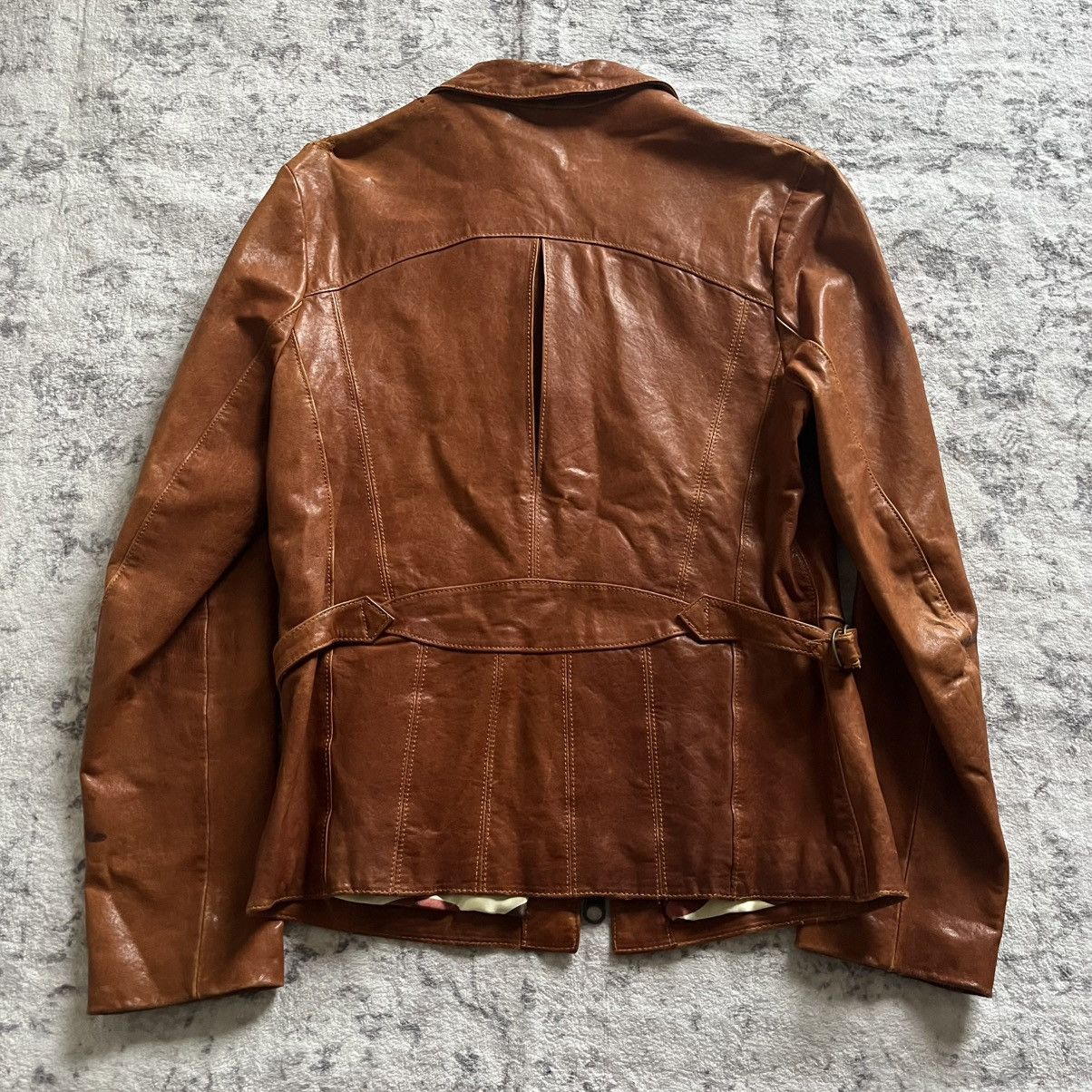 If Six Was Nine × Japanese Brand × Le Grande Bleu (L.G.B.) Led Rechwe Silk Lined Leather Jacket | Size L Size US L / EU 52-54 / 3 - 7 Thumbnail