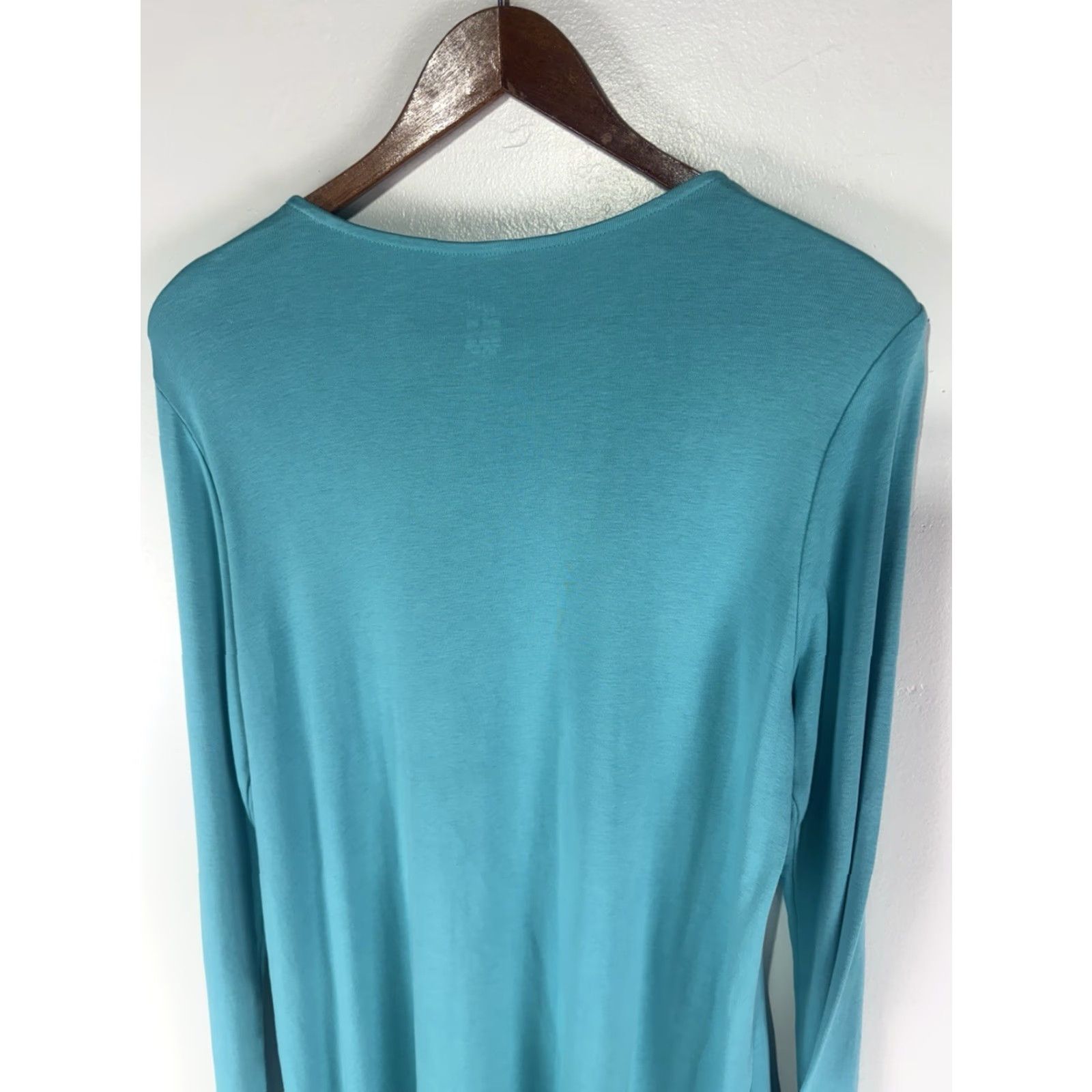 J. Jill J. Jill Teal Crewneck Tunic Womens Size M 100% Pima Cotton Casual Lightweight Size M / US 6-8 / IT 42-44 - 5 Thumbnail