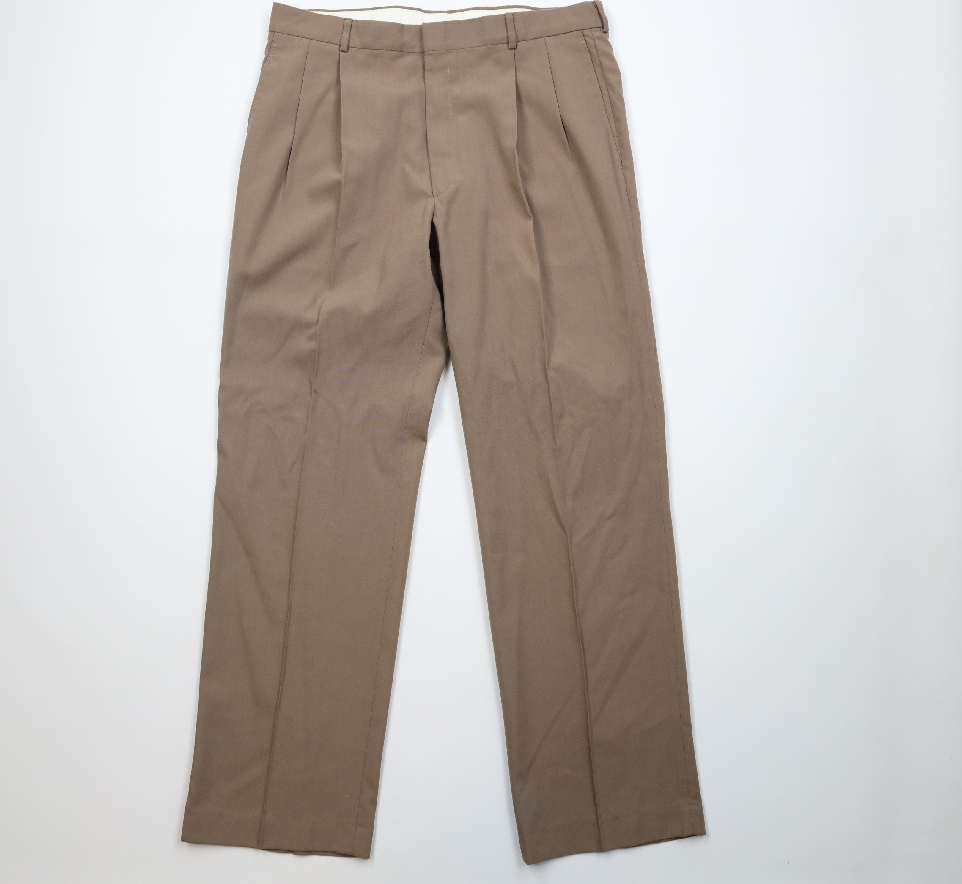 Vintage Vintage 90s Streetwear Wool Blend Knit Wide Leg Chino Pants Size US 36 / EU 52 - 1 Thumbnail